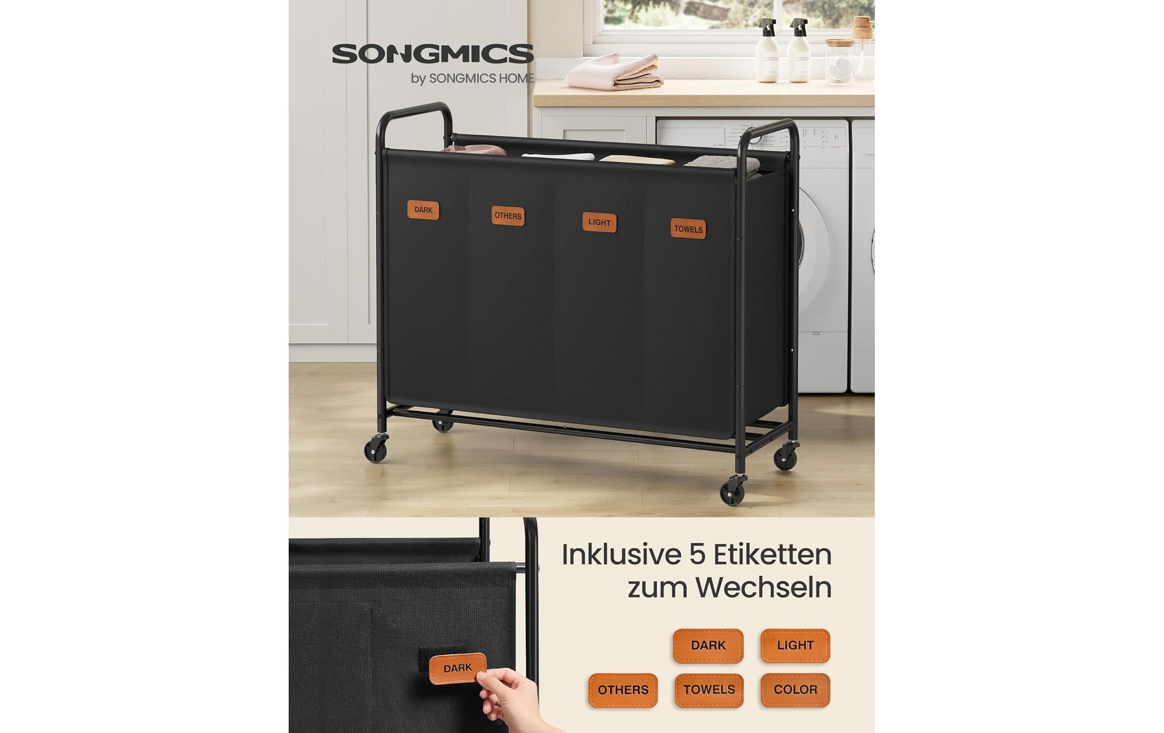 SONGMICS Wäschekorb »mit Rädern 200 l«