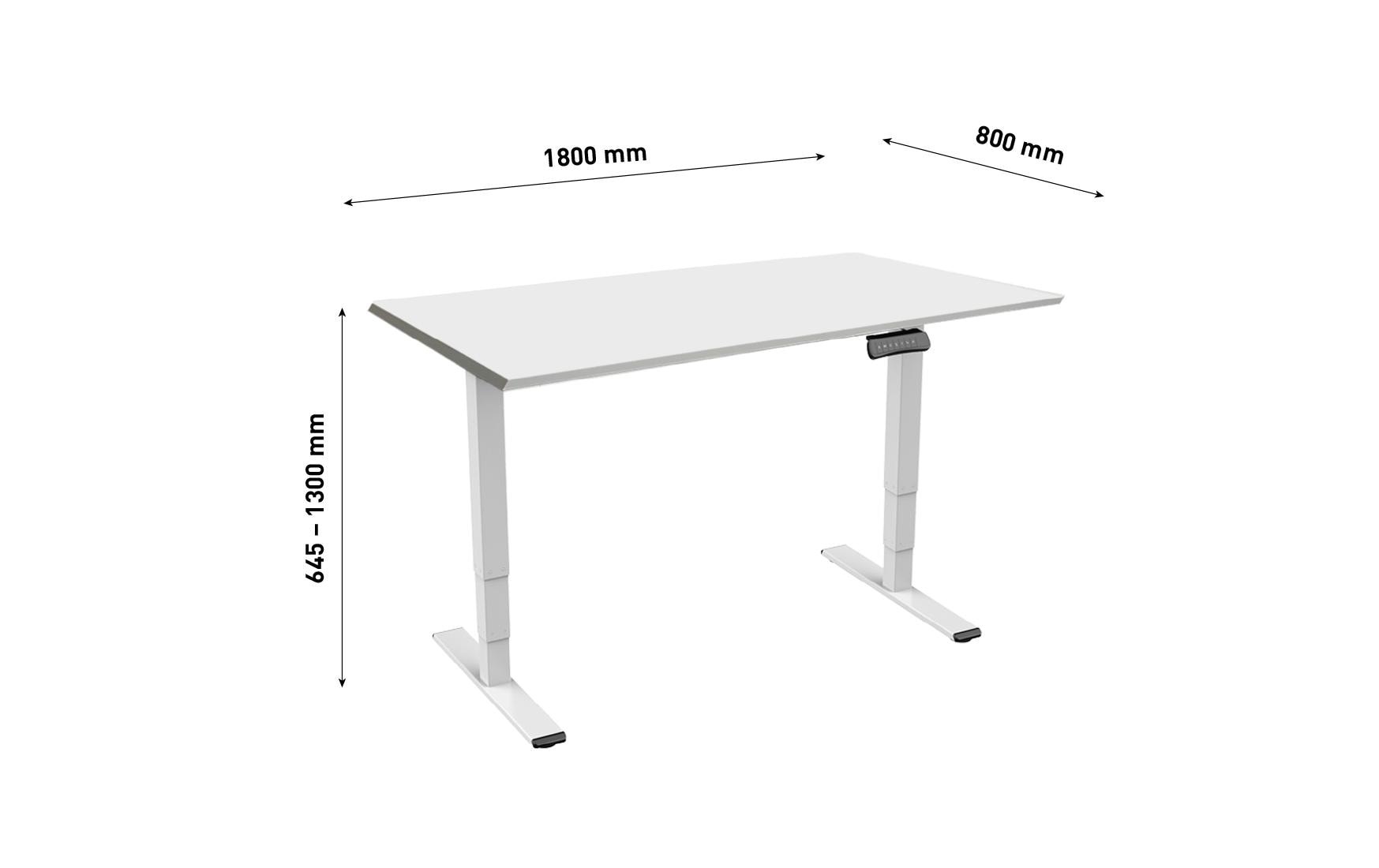   Bureau »Contini RAL 9016 45505 x 0.8 m Weiss mit Grauer Tischplatte«