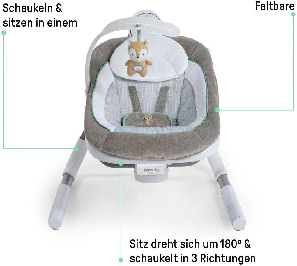 ingenuity Transat pour bébé »AnyWay Sway Dual-Direction Portable Swing – Ray« bis 9 kilos mit Sound-Effekt