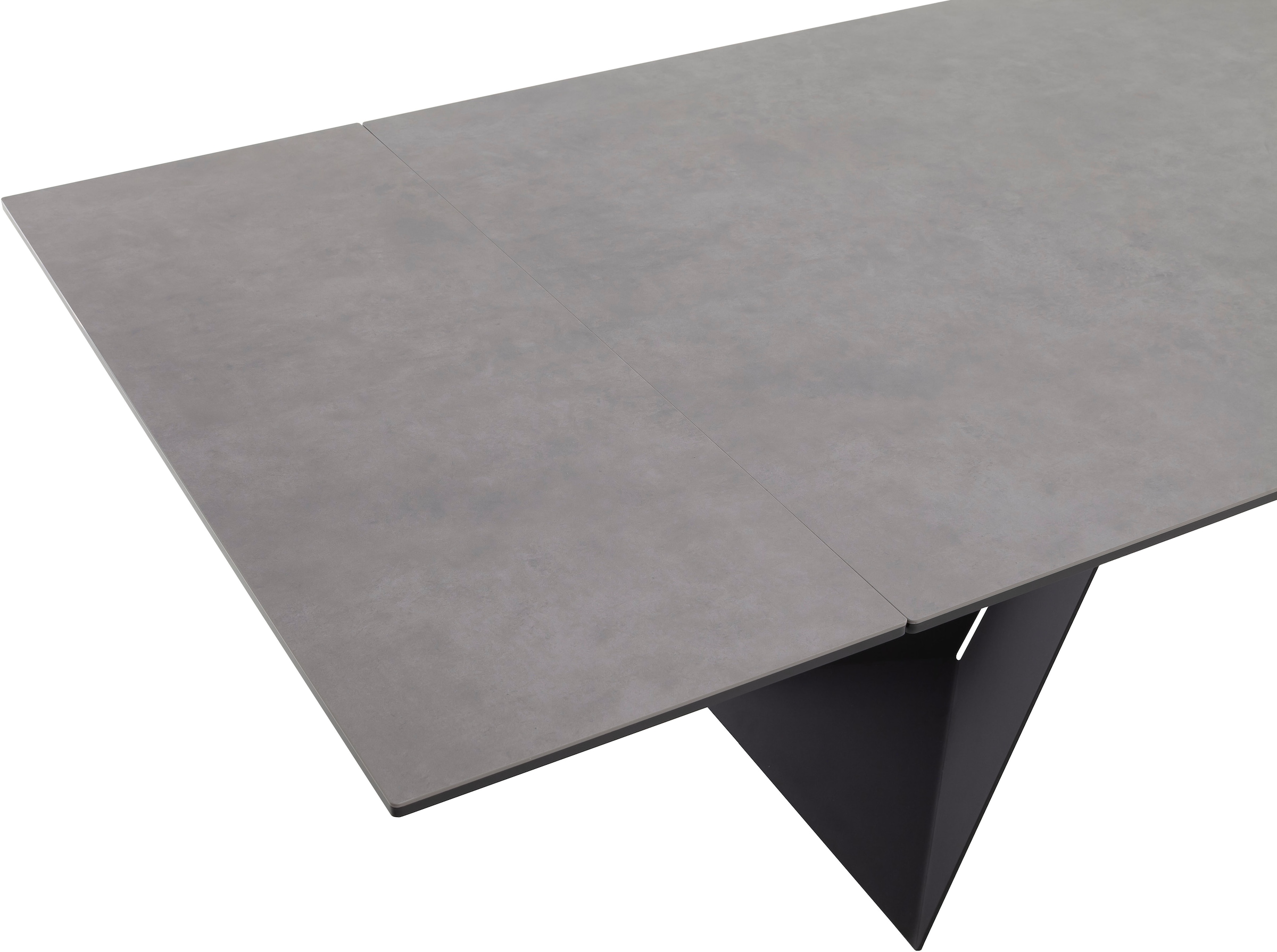 MCA furniture Table de salle à manger »Nagoya« 1 cuis tlg. Auszugstisch, Stirnauszug, Metallgestell, Keramik, Sicherheitsglas