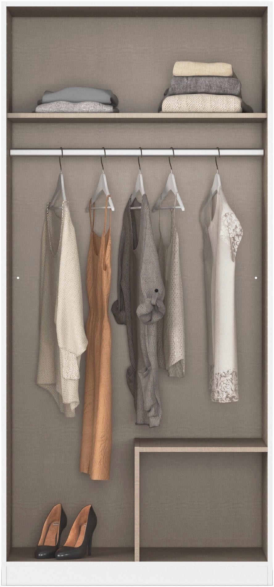 rauch Kleiderschrank »Schrank Garderobe Garderobenschrank Putzschrank Wäscheschrank BERGHEIM« Breiten 91/136/181 cm, Höhe 197 cm,  2 Aussenschubladen, Tür/en abschliessbar je 2 Schlüssel MADE IN GERMANY