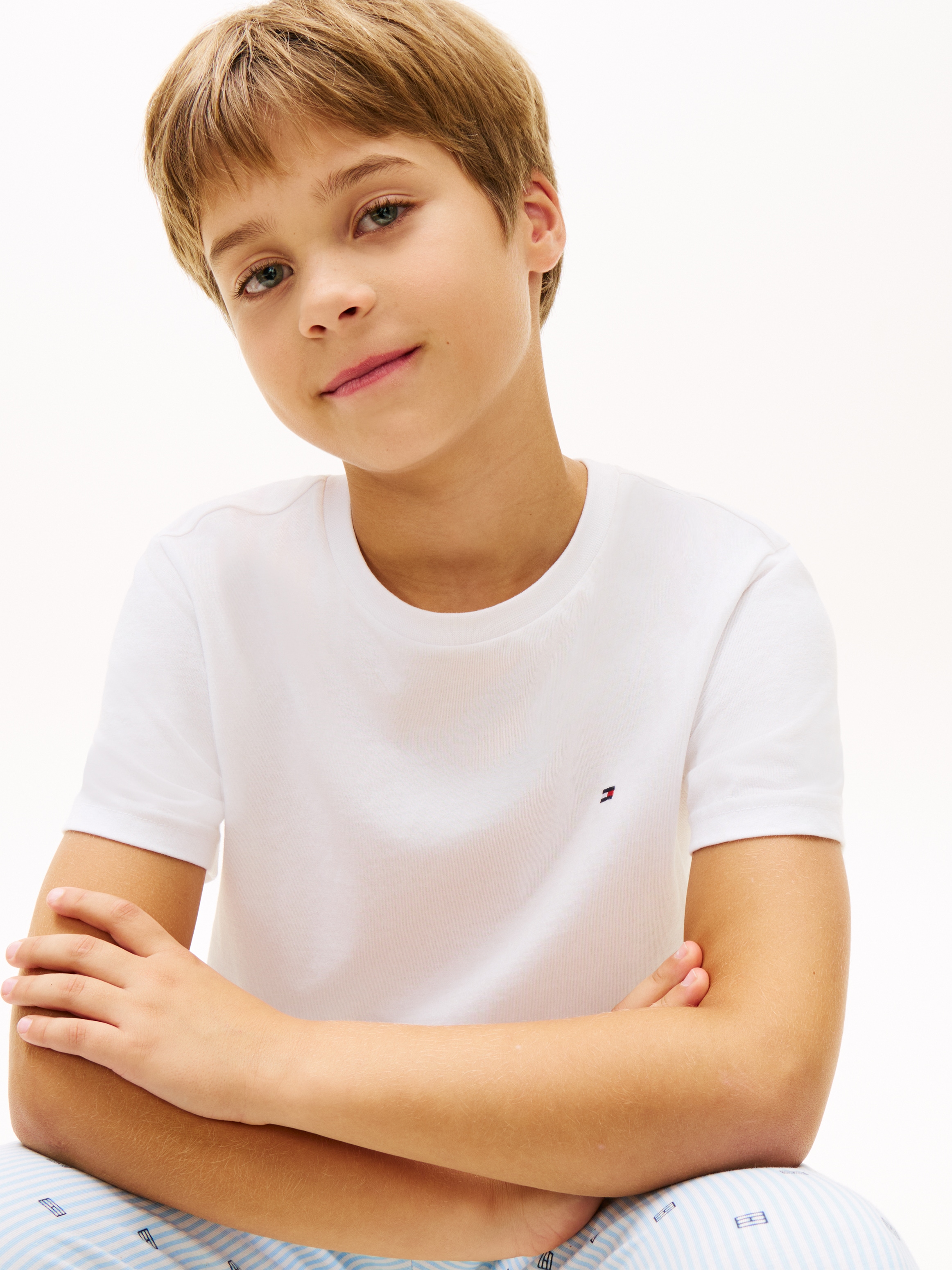 Tommy Hilfiger Underwear T-shirt »2 PK SS TEE mit Stickerei und Rundhals im 2er-Pack« Packung, 2er-Pack, 2 pièces unifarben, casual, regular fit, Baumwolle, Rundhals