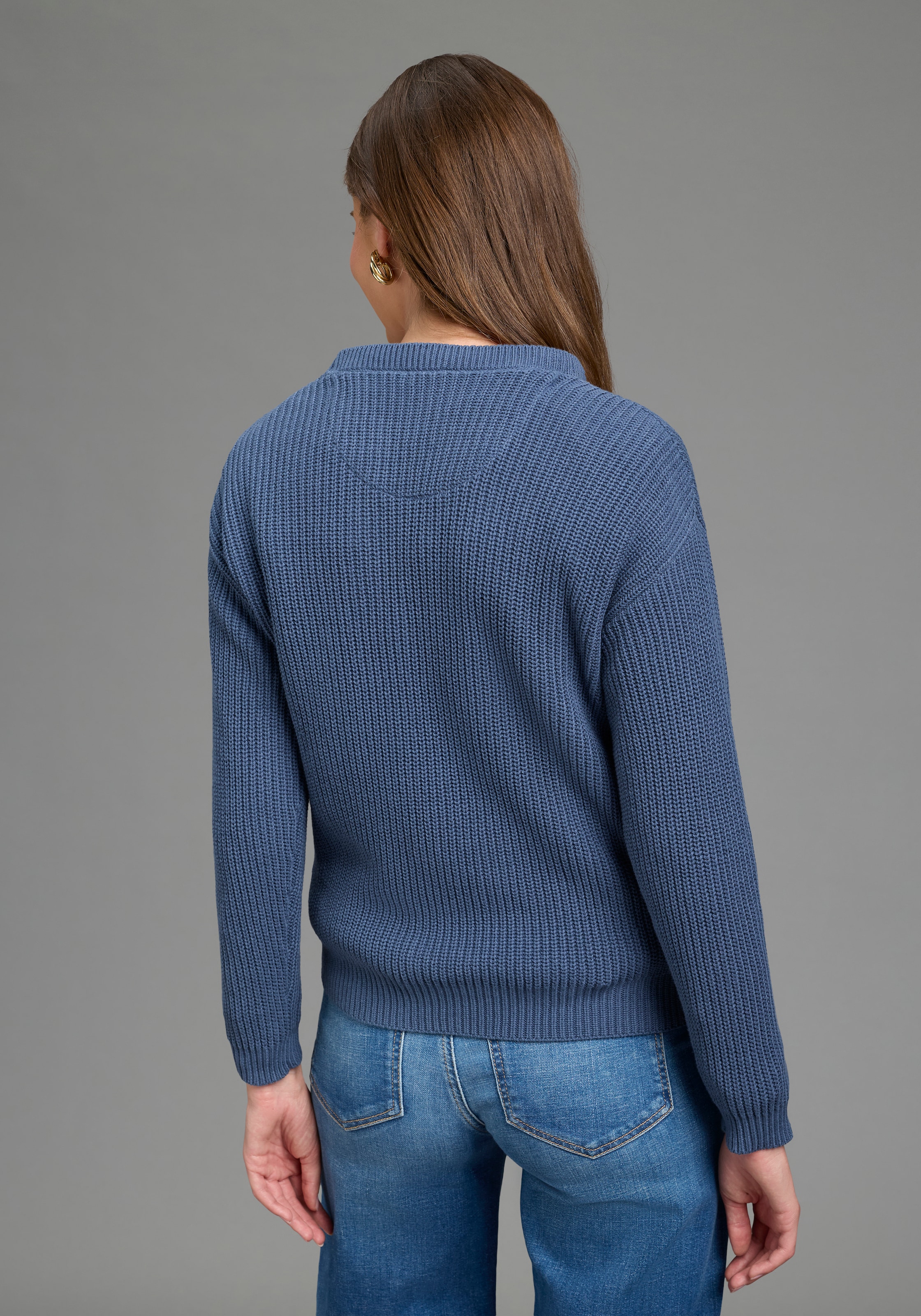 Laura Scott Pull à col rond »CIRCULAR COLLECTION-GOTS zertifiziert« en beau tricot grossier