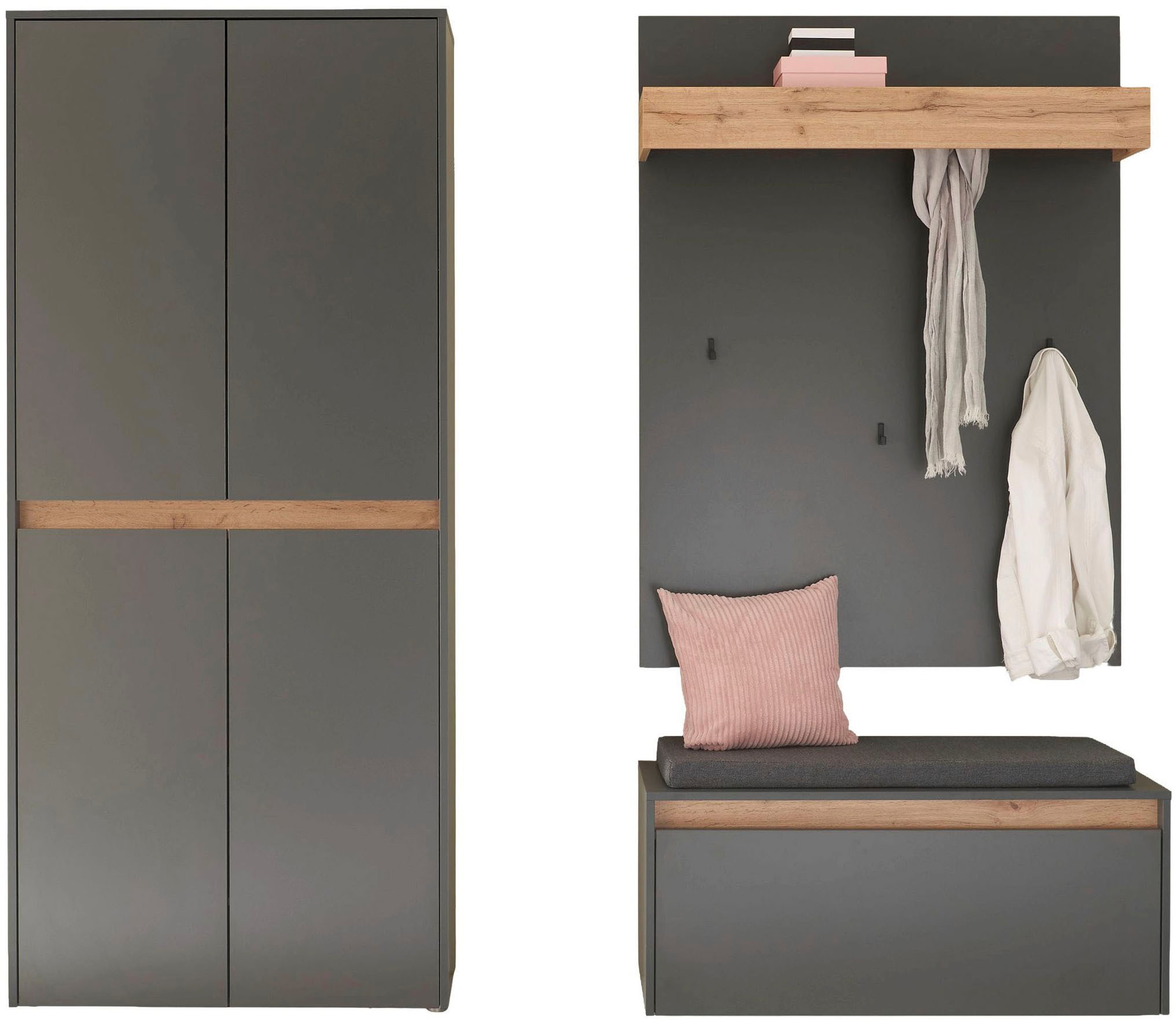 Home affaire Ensemble de vestiaires »City/Giron, moderne Garderobe, viel Stauraum, ca. 40 Schuhe« Ensemble, 3 cuis tlg.