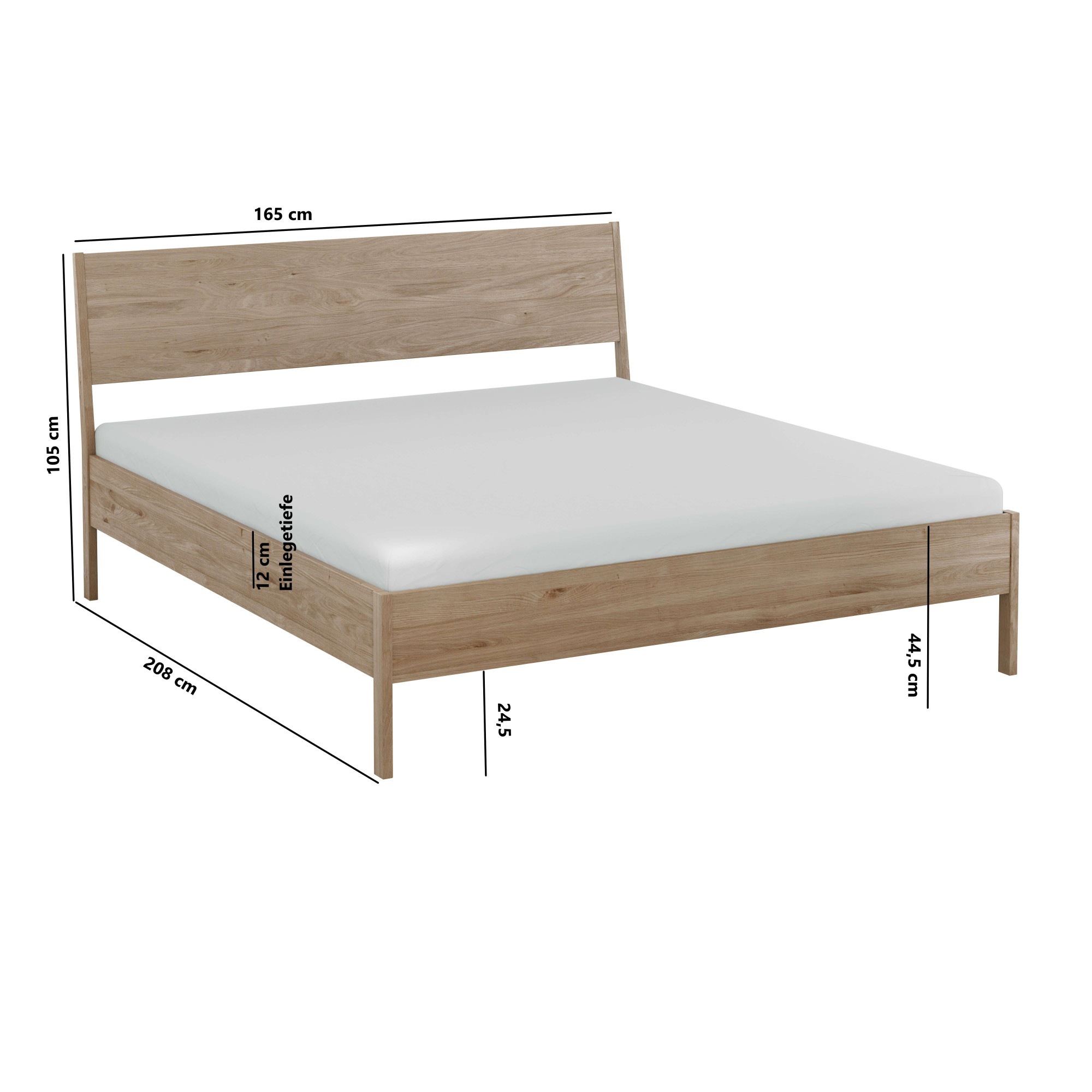 Home affaire Lit »Nord, Bettgestell, Eichefurnier« skandinavisches und minimalistisches Design, natürliche Eleganz