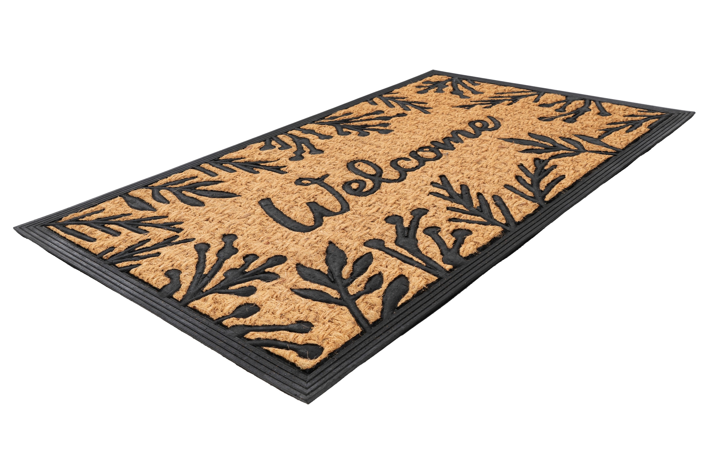 Kayoom Tapis de sol »Entry 125« Rectangulaire 11 mm Höhe paillasson, coco caoutchouc, entrée, bienvenue