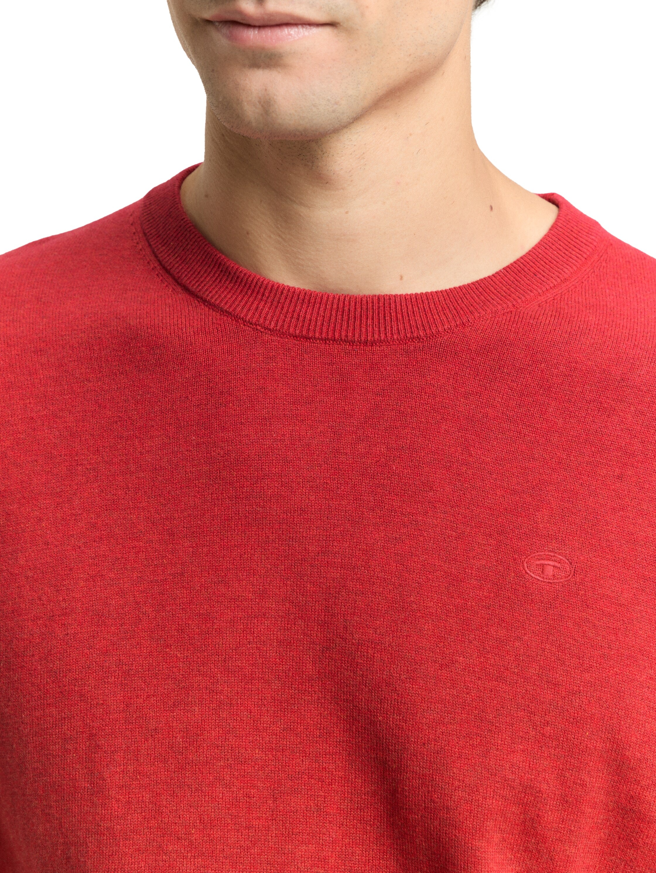 TOM TAILOR Pull à col rond avec broderie du logo
