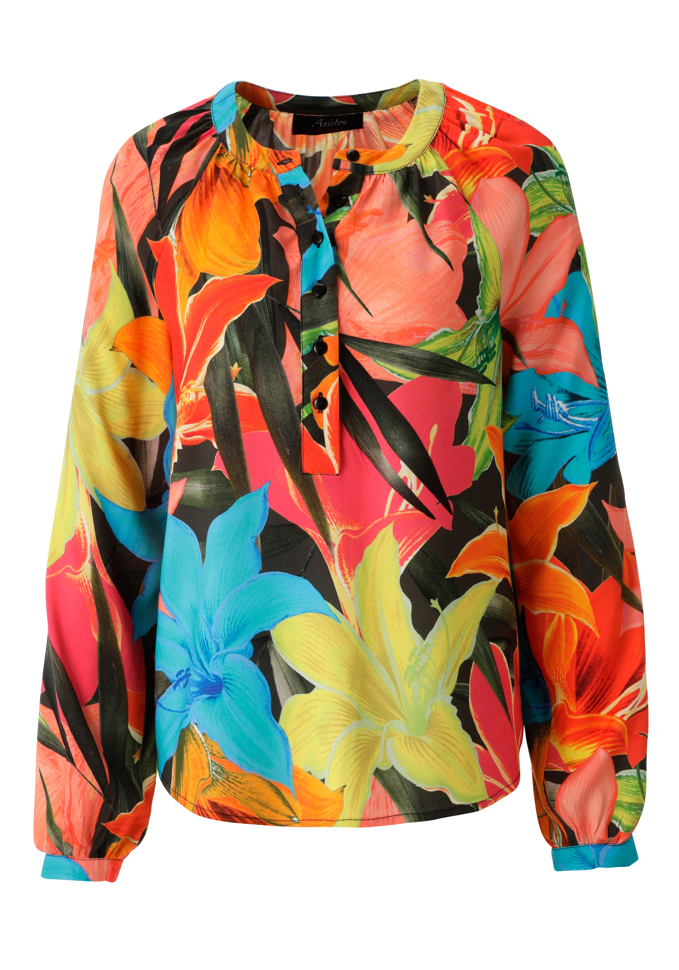 Aniston CASUAL Schlupfbluse mit farbenfrohen, grossflächigen Blüten bedruckt - NEUE KOLLEKTION