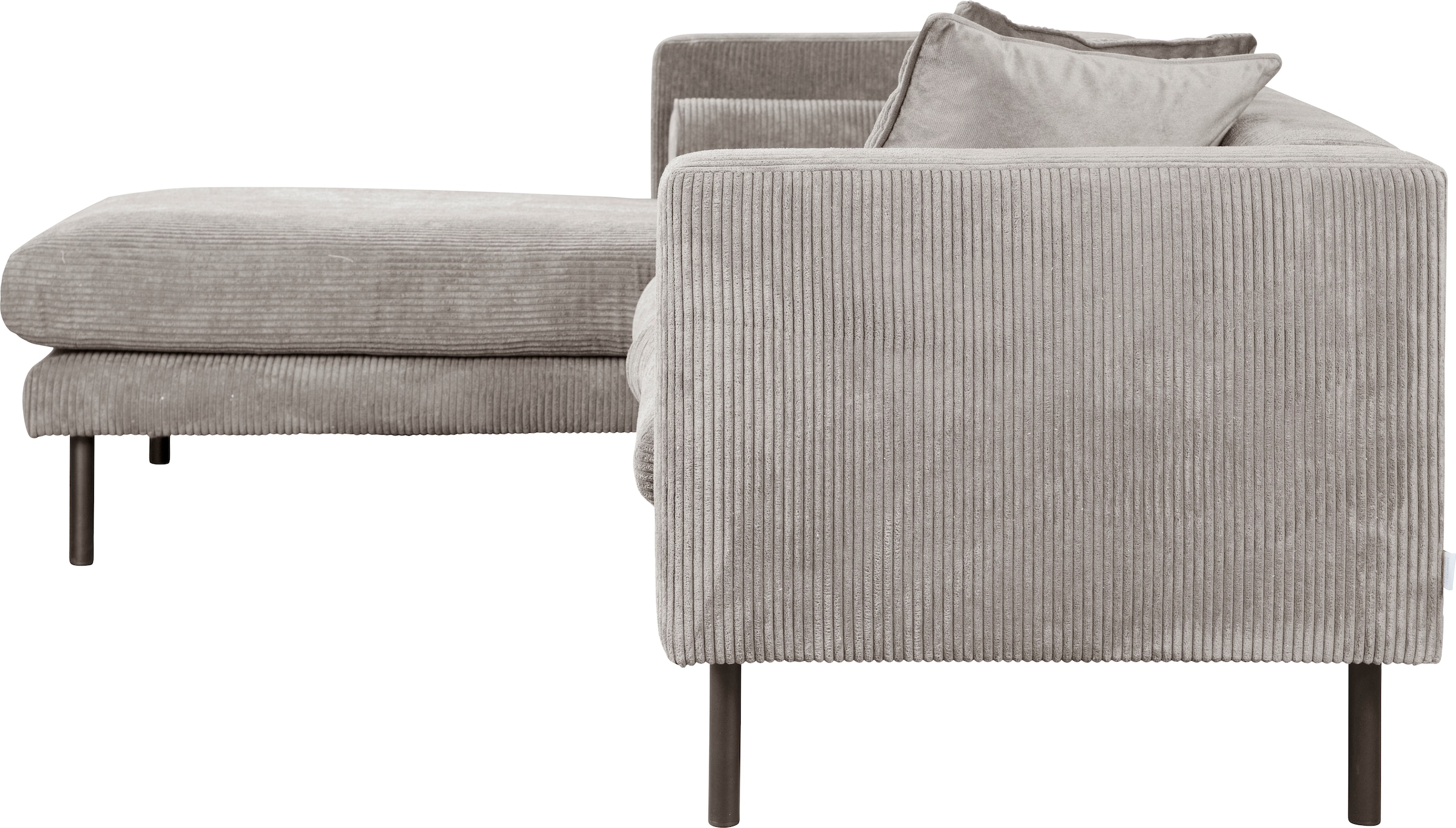 Home affaire Canapé d'angle »Lillibeth L-Form Designsofa, Masse B/T/H: 240/173/83 cm« Zierkissen als Wendekissen, in Samtoptik oder Cord