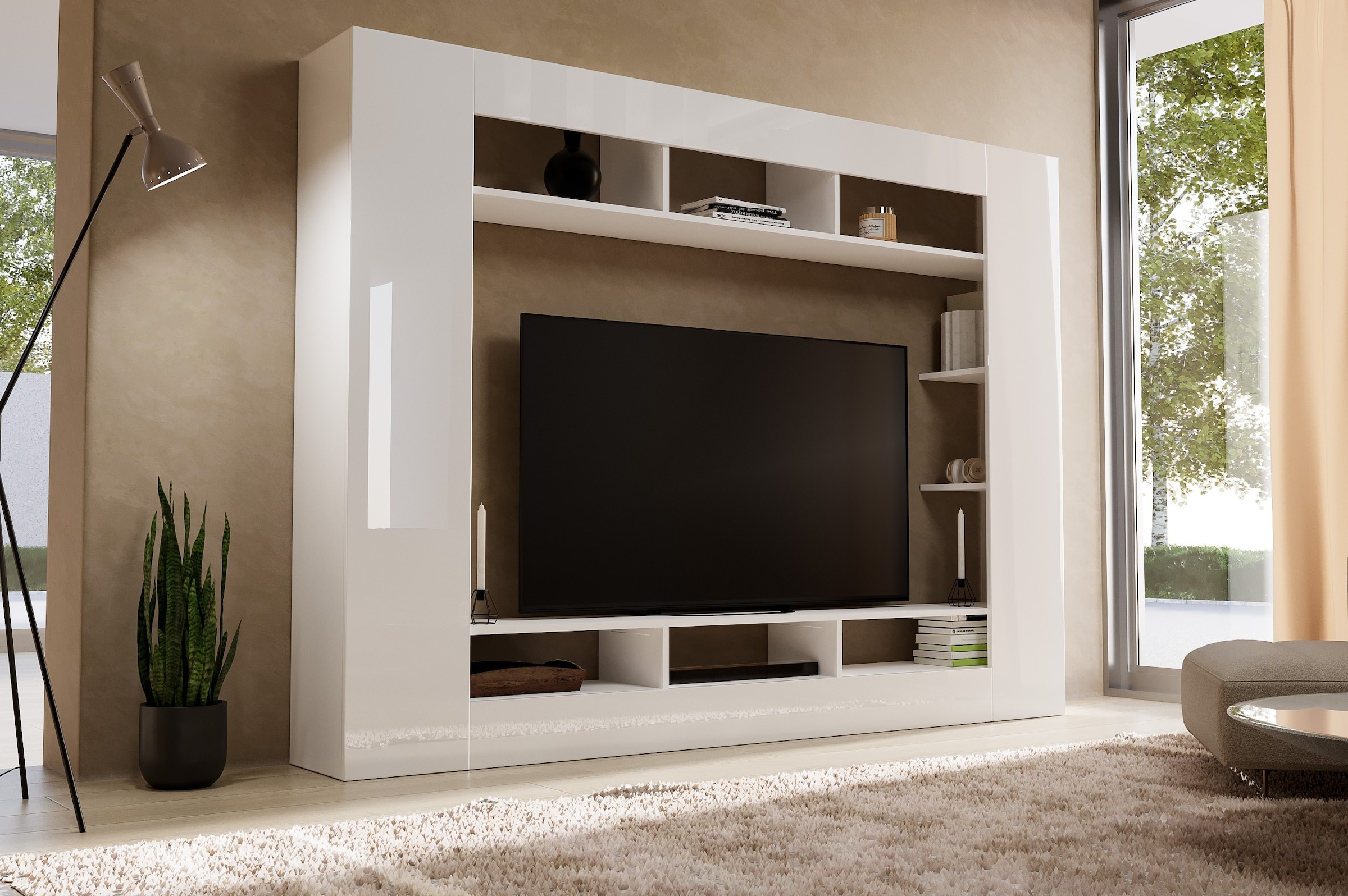 GOODproduct Meuble mural »SPEED, TV-Wand, hochglanz lackiert,ideal für TV-Geräte bis zu 65 Zoll« 1 cuis tlg.