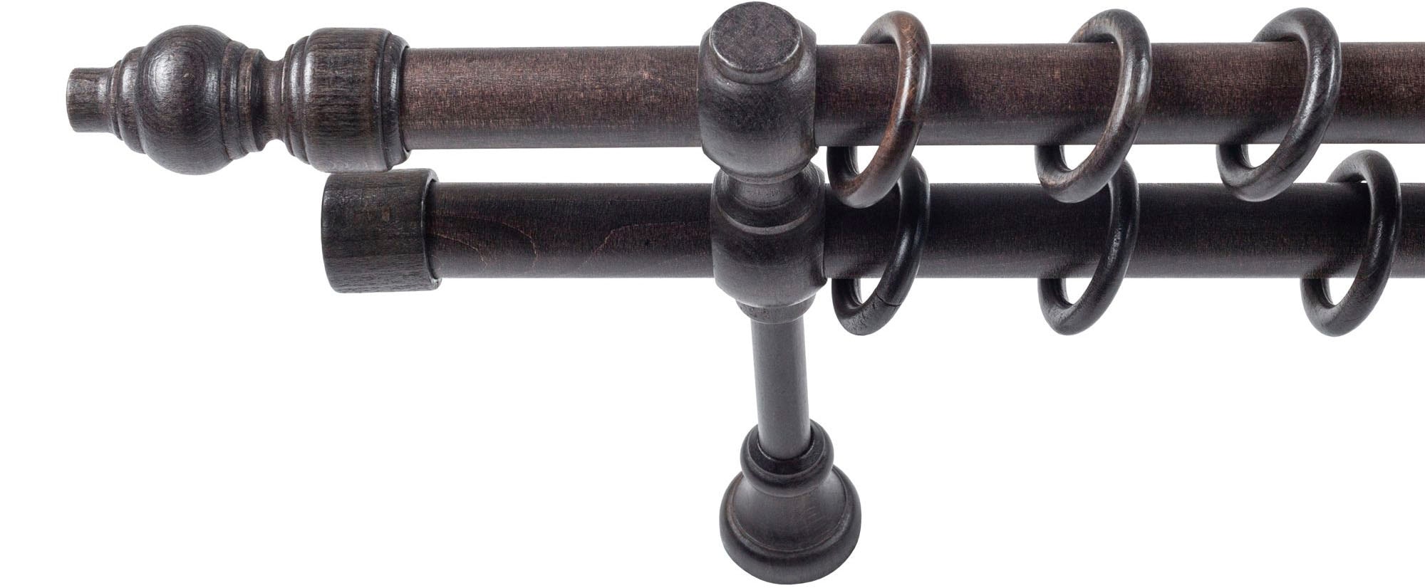 SN DECO GROUP Tringle à rideaux »Filigrano« 2 course-läufig Fixmass 28 mm, Holz, verschiedene Längen und Farben, Komplettset