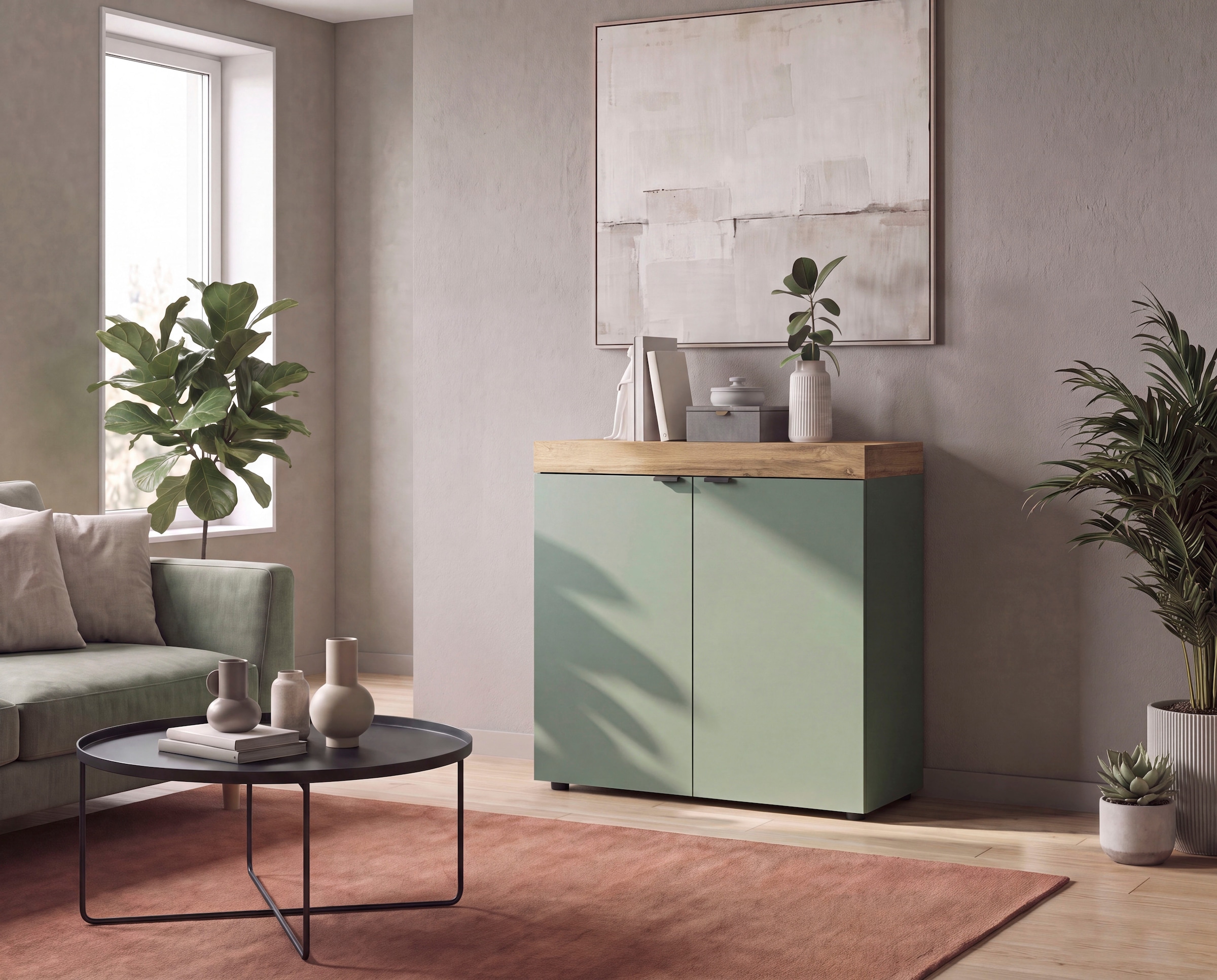 GOODproduct Commode »MAMBO II, Breite 77 cm, 2 Türen, 2 Einlegeböden« 1 cuis tlg. Commode, buffet, salon, chambre à coucher