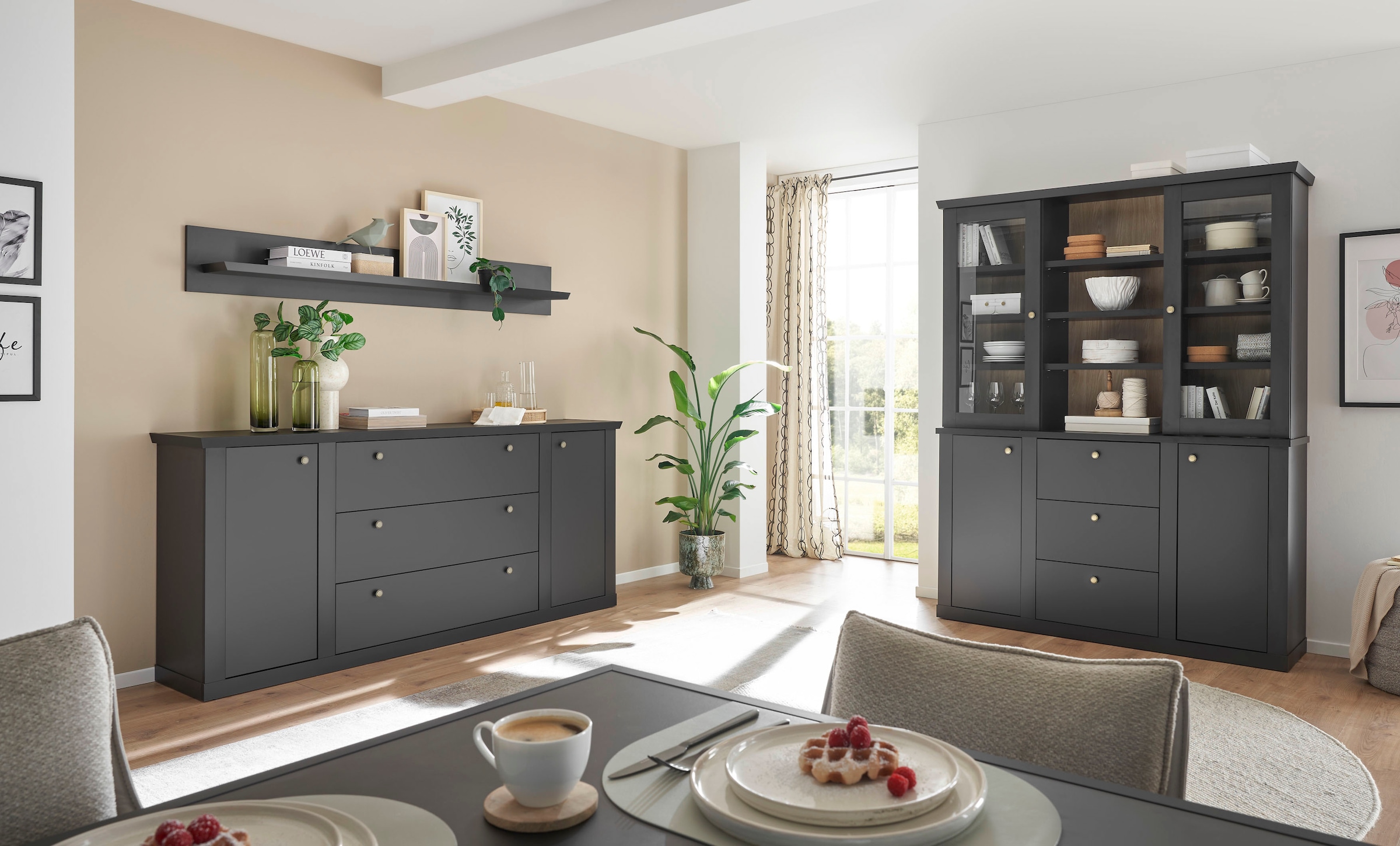 Home affaire Tableau mural »Lincoln, Wandregal im Landhausstil, Wandhalter mit Ablagefläche« edles Design, in zwei Grössen verfügbar, vielseitig einsetzbar