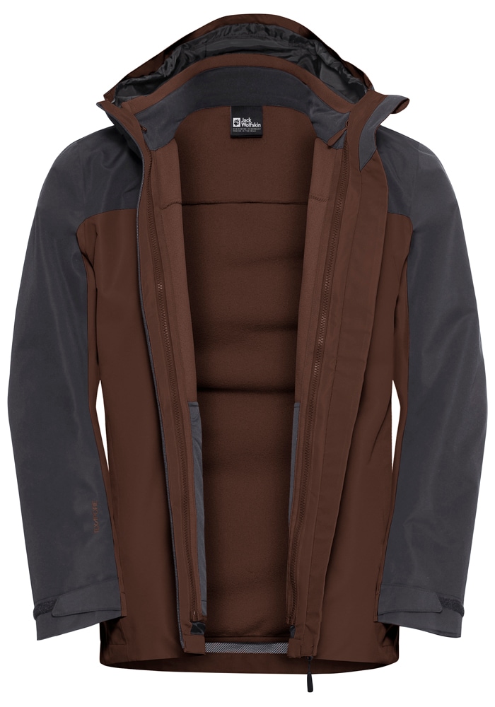Jack Wolfskin 3-in-1-Funktionsjacke »TAUBENBERG 3IN1 JKT M« mitKapuze 3in1, wasserdicht, winddicht, Übergangsjacke