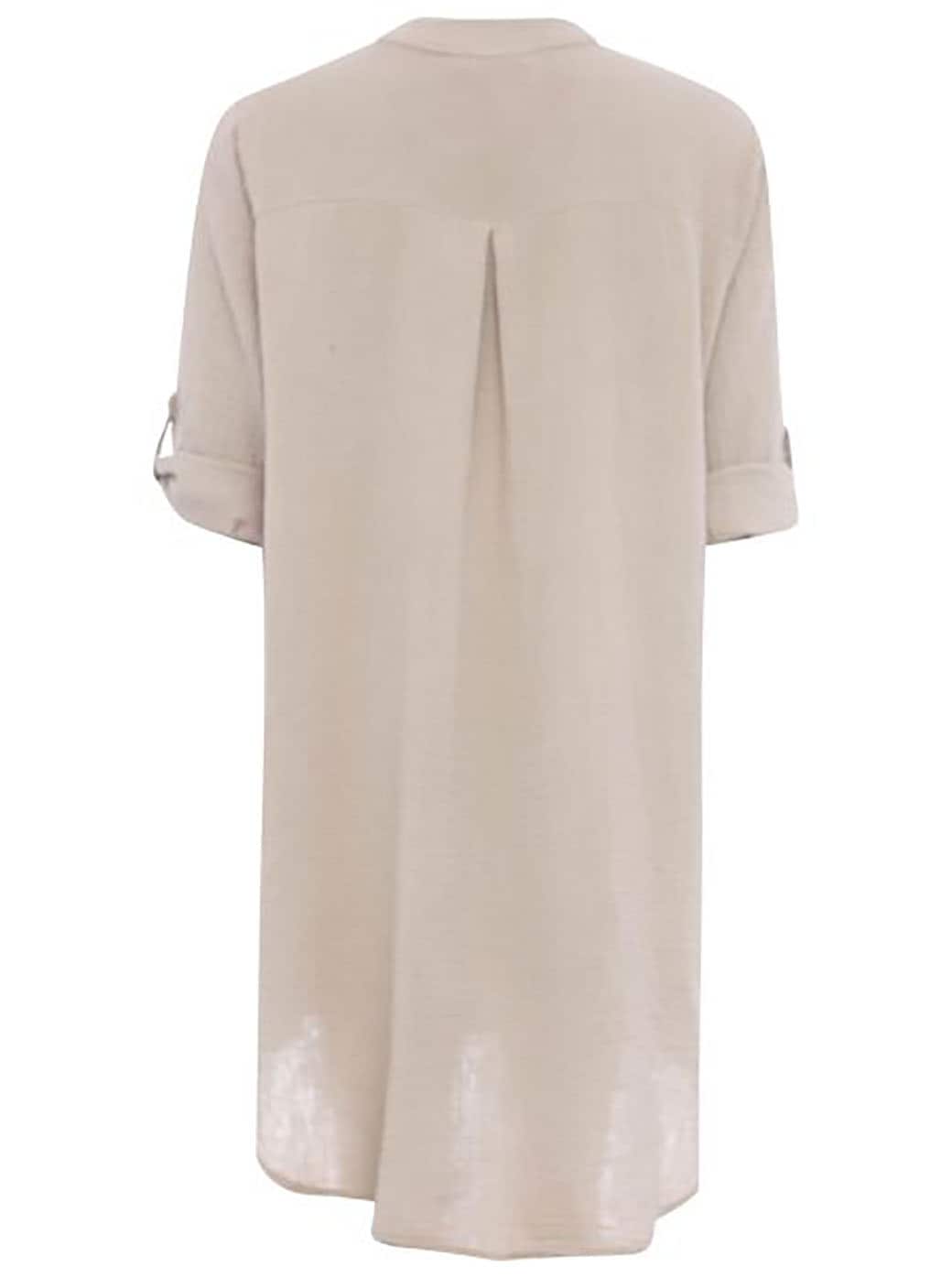 Zwillingsherz Schlupfbluse »"Rom"« verlängerte Rückenpartie, V-Neck, Turn-Up Ärmel, Musselin