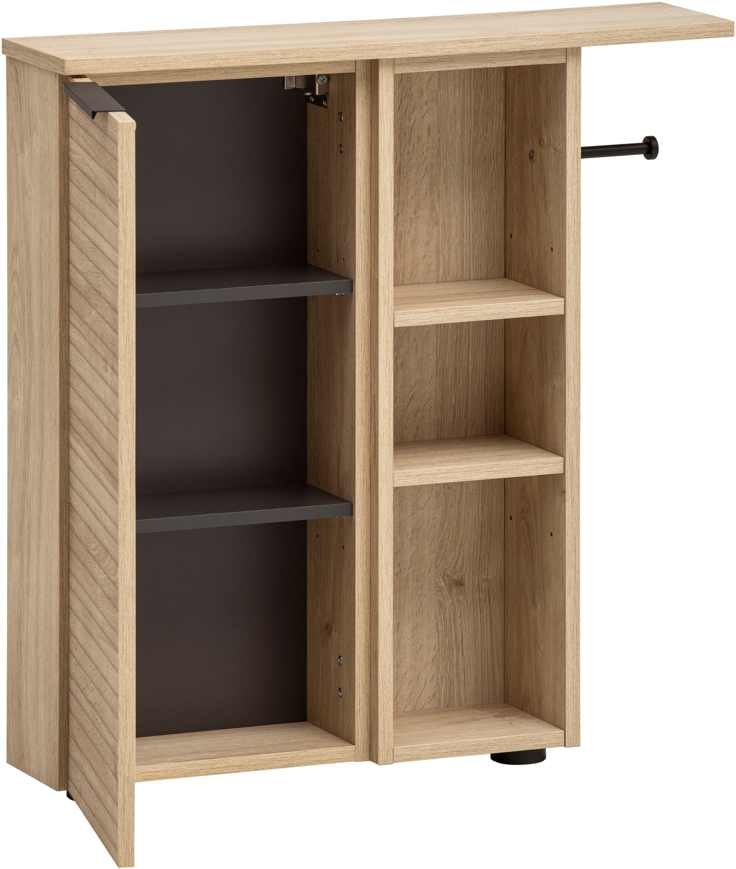 Schildmeyer Armoire latérale »Mads Nieschenschrank, Breite 45,5 cm« 1 cuis tlg. Nischenschrank, 3 offenen Regelfächern und Toilettenpapierhalter