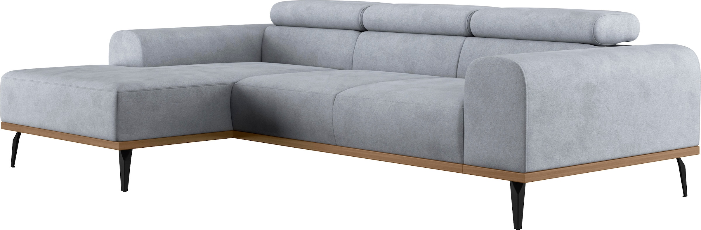 Home affaire Ecksofa »Carlo L-Form« mit Kopfteilverstellung & Holz-Rahmenoptik, wahlweise Relaxfunktion