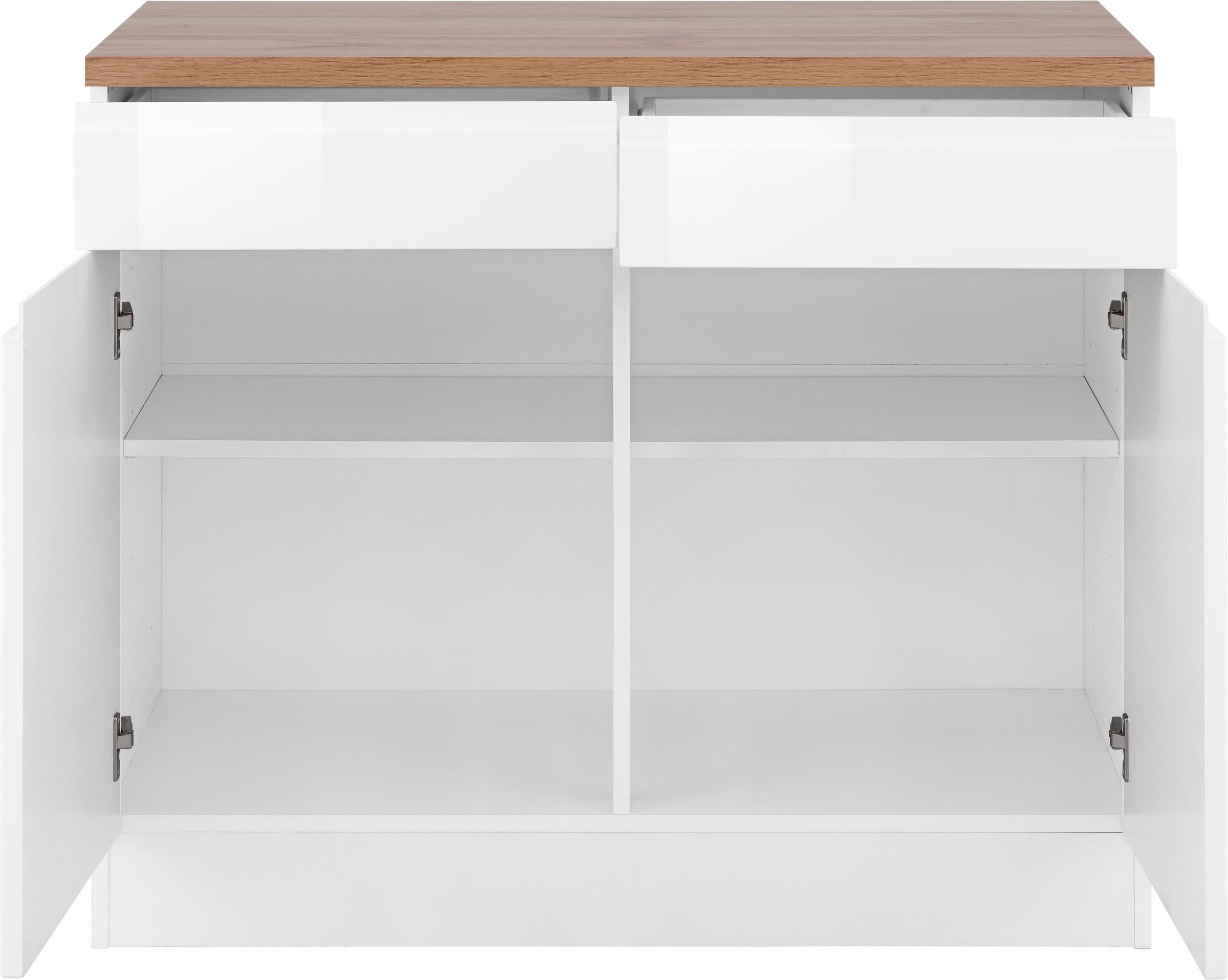 KOCHSTATION Unterschrank »KS-Virginia,neu in verbesserter Ausführung« Stauraum, Softclose, mit CPL-Arbeitsplatte,  Breite 100 cm, 2 Türen, Soft-Close-Funktion