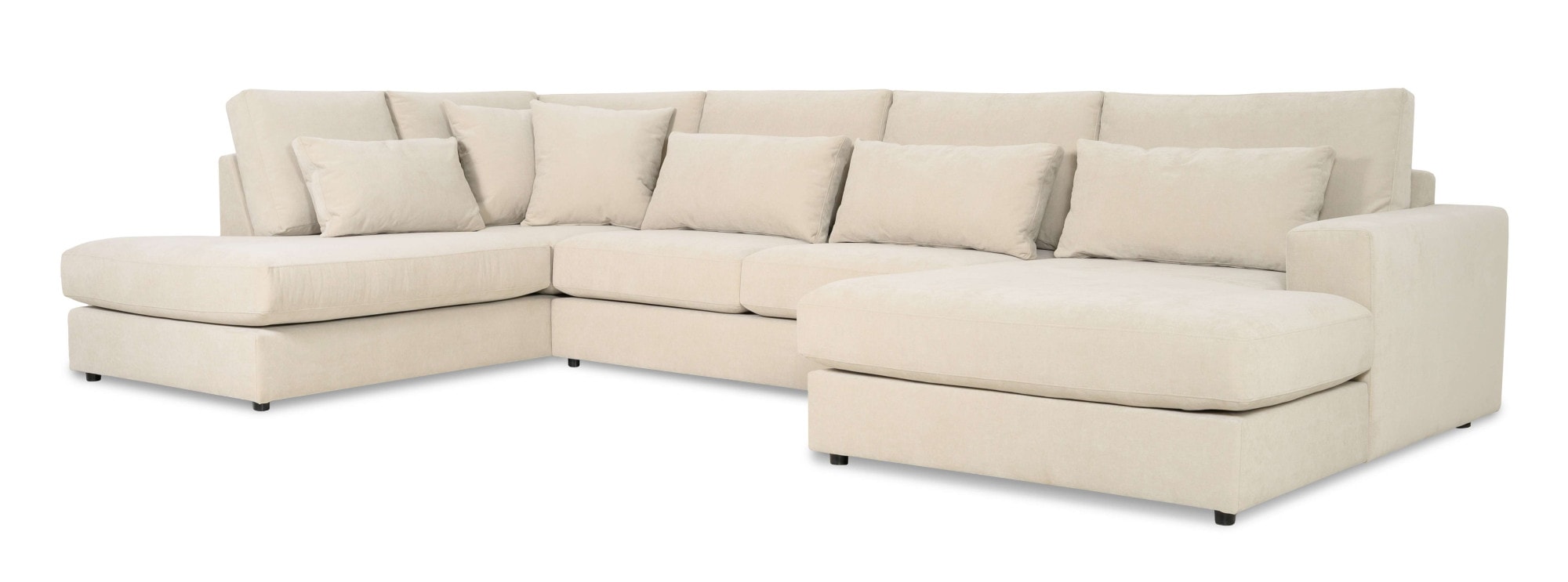GOODproduct Paysage de salon »Nivette, weiches Chenille« Breite 386 cm, U-Form, bodentief, 6 Zierkissen inkl.