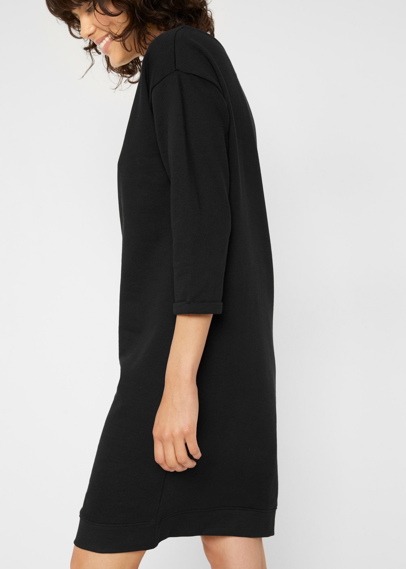 bonprix Sweatkleid »Sweatkleid« für den Alltag, aus Baumwolle, mit lockerer Passform, knielang