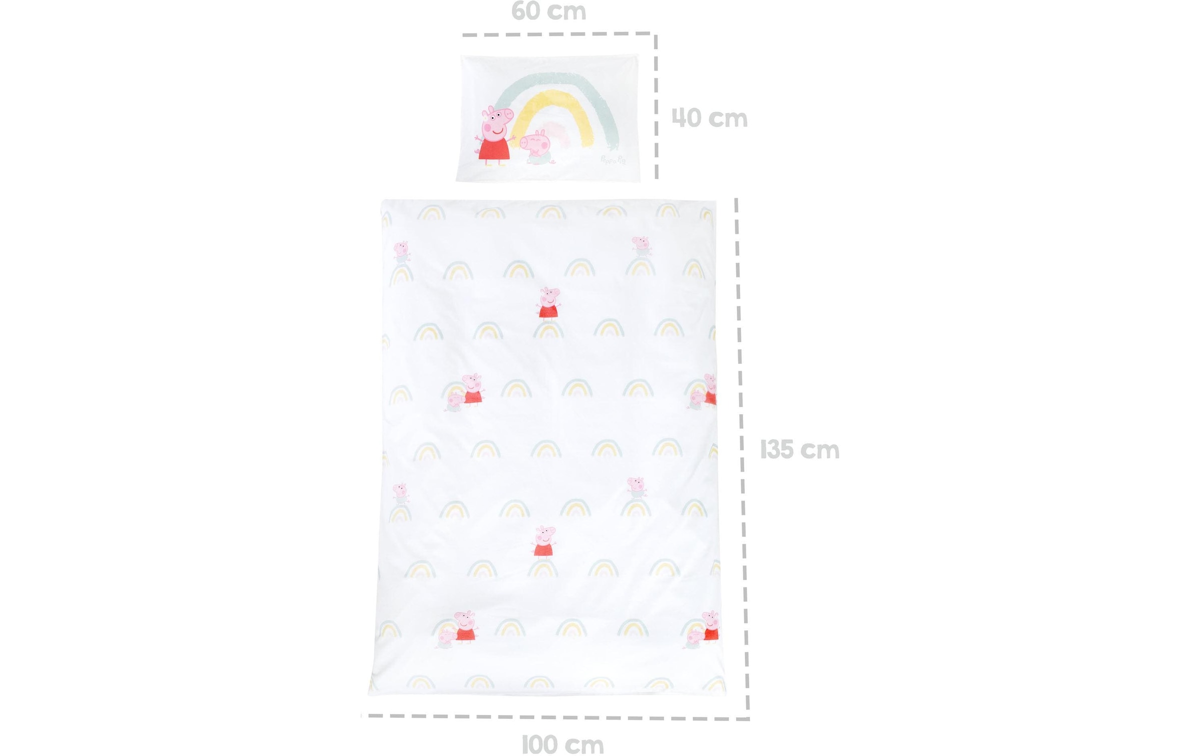 roba® Linge de lit pour enfants »Peppa Pig 100 x 135 cm + 40 x 60 cm«