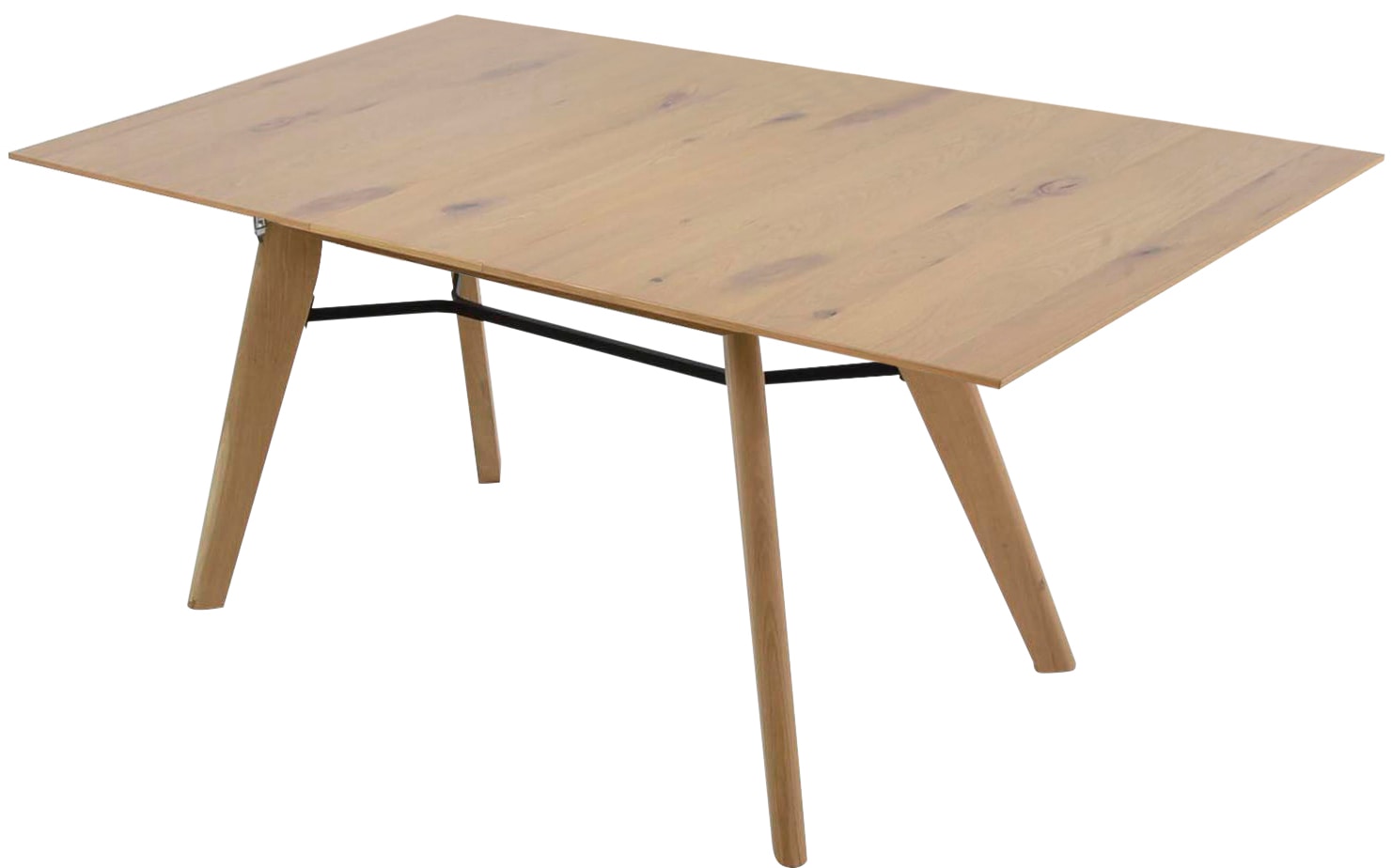 K+W Komfort & Wohnen Table de salle à manger »Giacomo IV« en chêne noueux bianco plaqué, 2 tailles au choix, avec sortie synchronisée