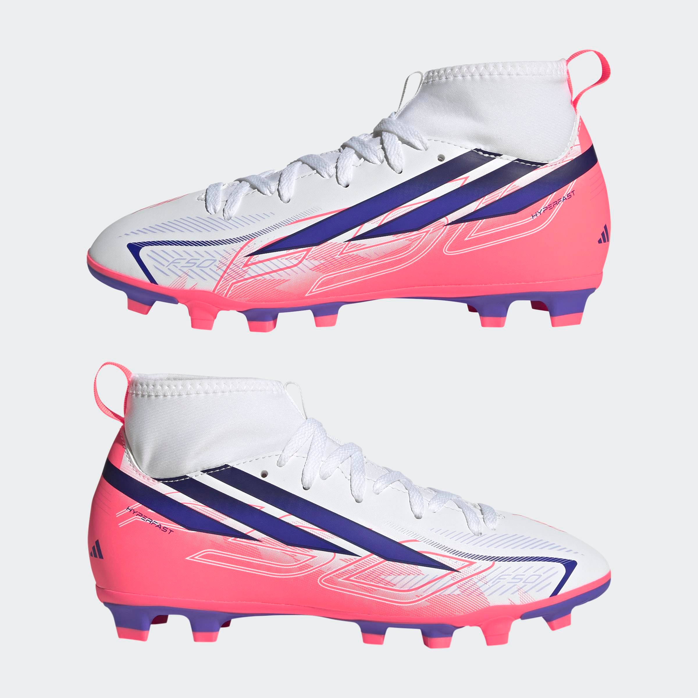 adidas Performance Fussballschuh »F50 HYPERFAST CLUB KIDS , FESTE BÖDEN/GEMISCHTE BÖDEN, HALBHOCH GESCHN«  für viele verschiedene Böden geeignet, für Jugendliche & Kinder