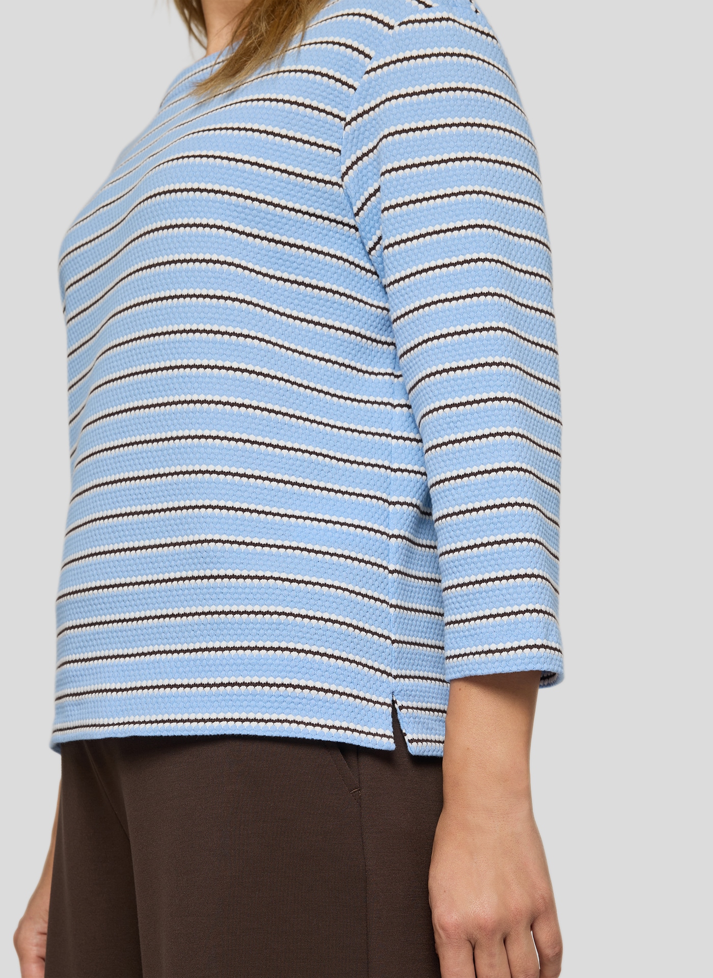 Rabe 3/4-Arm-Shirt Strick-Look und gestreift