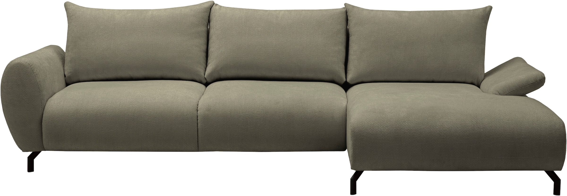 GOODproduct Canapé d'angle »KELLIE, L-Form, 315 cm, verstellbare Armlehne, Metallfüsse,« wahlweise Recamiere links o. rechts, Chenille-Stoff, hoher Sitzkomfort