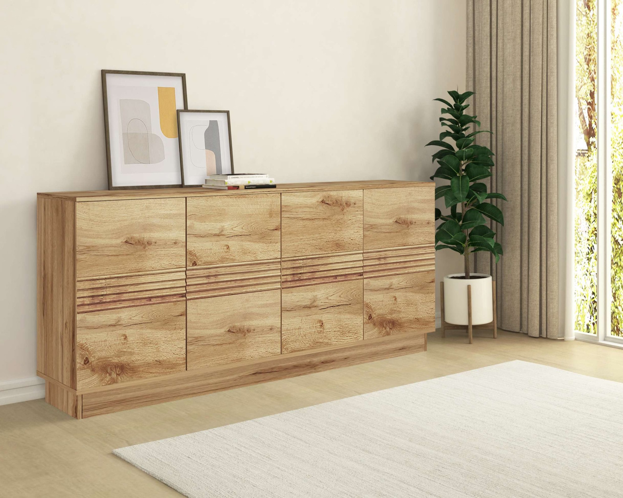 GOODproduct Sideboard »Angers« Kommode, Push-to-open, 4 Türen, Breite 180 cm