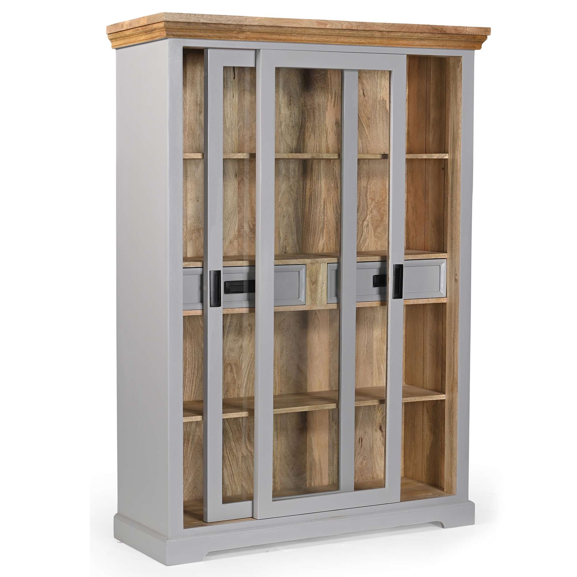 Home affaire Highboard »Alpinist« mit 2 Glasschiebetüren, handgefertigt, Unika-Möbel, Breite 120 cm