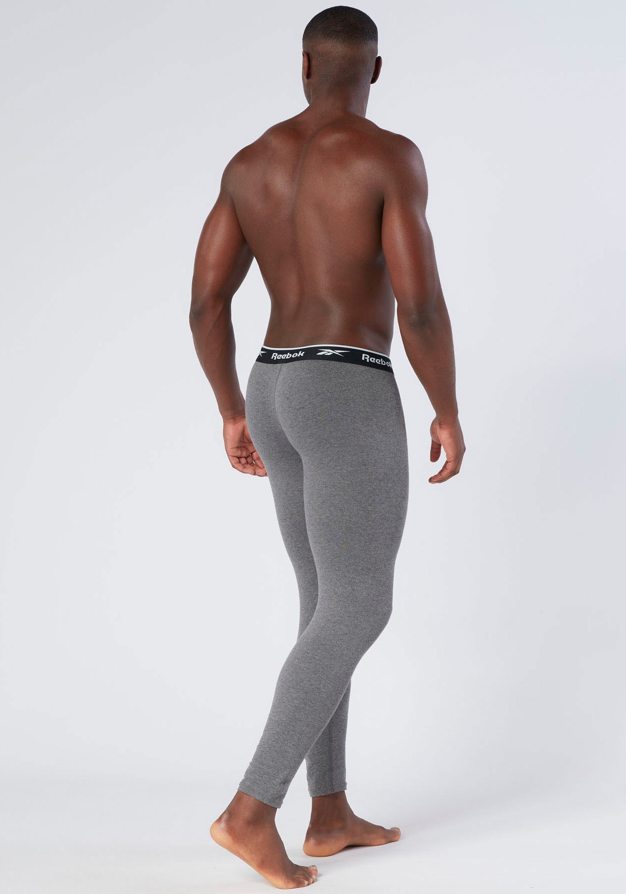 Reebok Lange Unterhose »JOHNY« basic, lang, atmungsaktiv, mit Logo, breiter Bund, Baumwollmix