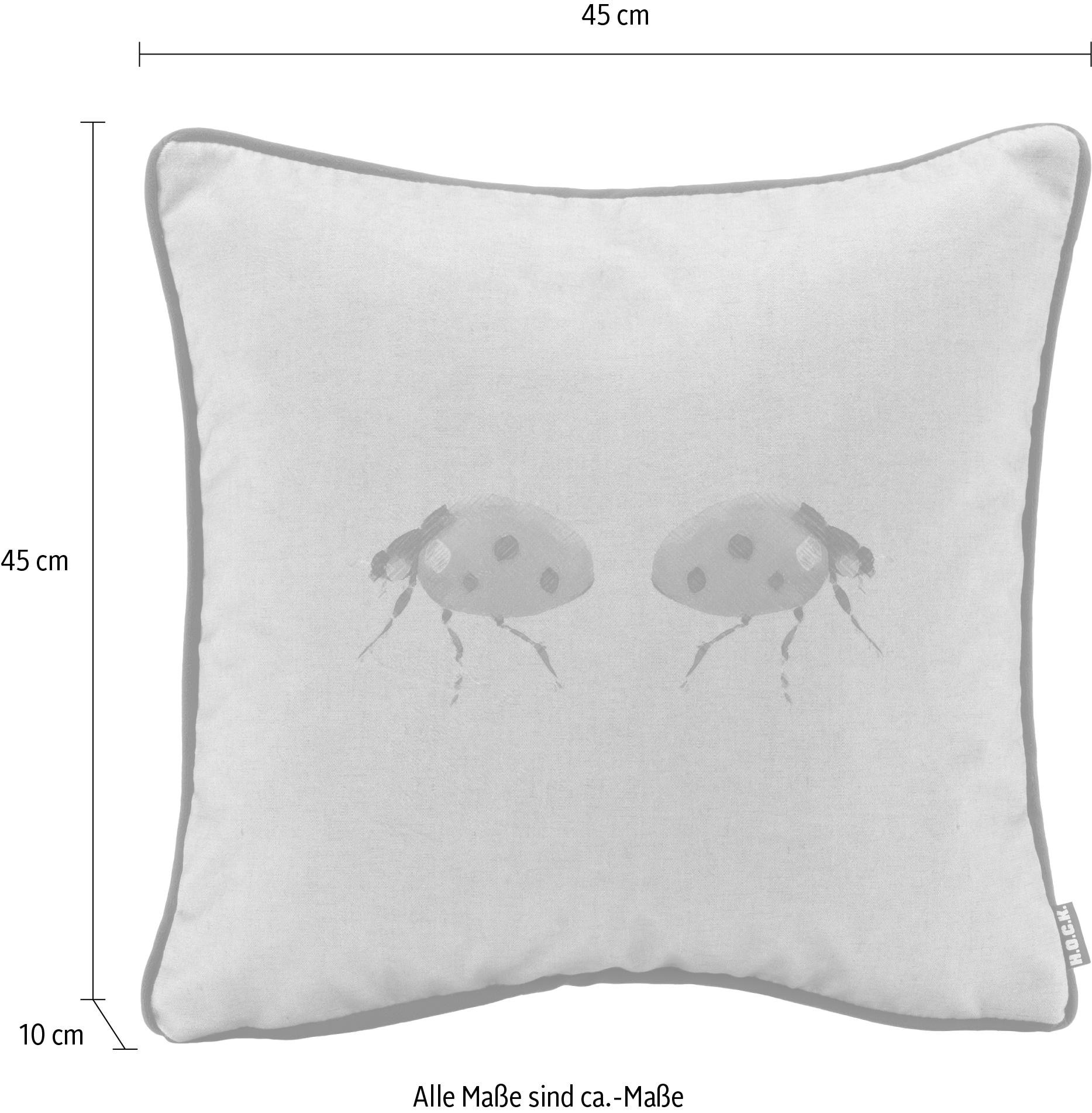 H.O.C.K. Dekokissen »Marienkäfer« changierender Samt, Kissenhülle mit Füllung, 1 Stück