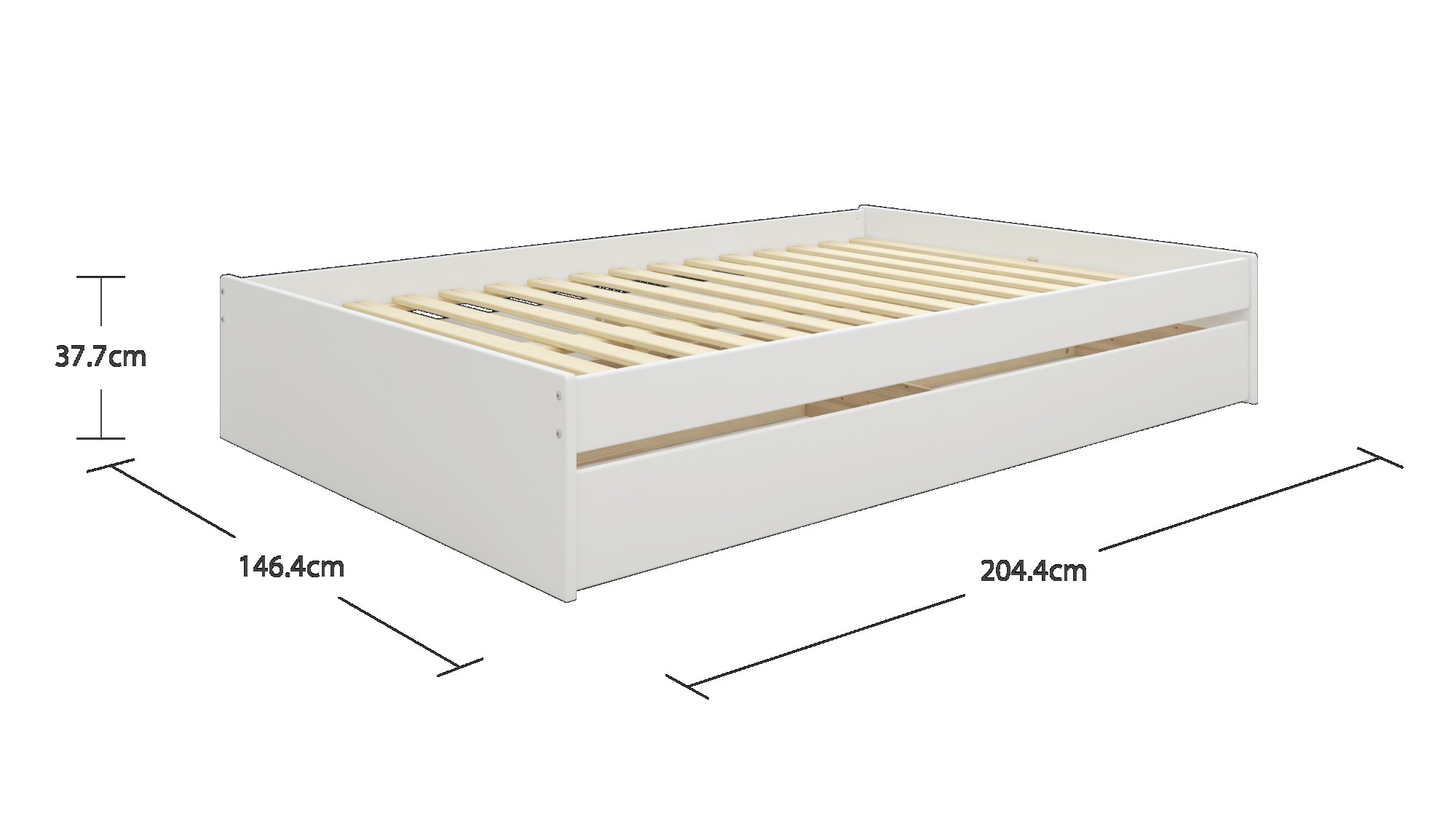 GOODproduct Bett »Magdala, Futonbett, schlichtes Design, Top Qualität« Breite/ Belastbarkeit: 120cm/200 KG, 90cm/ 100KG,  aus robustem MDF, Breite Liegefläche 140 cm, Bettkasten optional