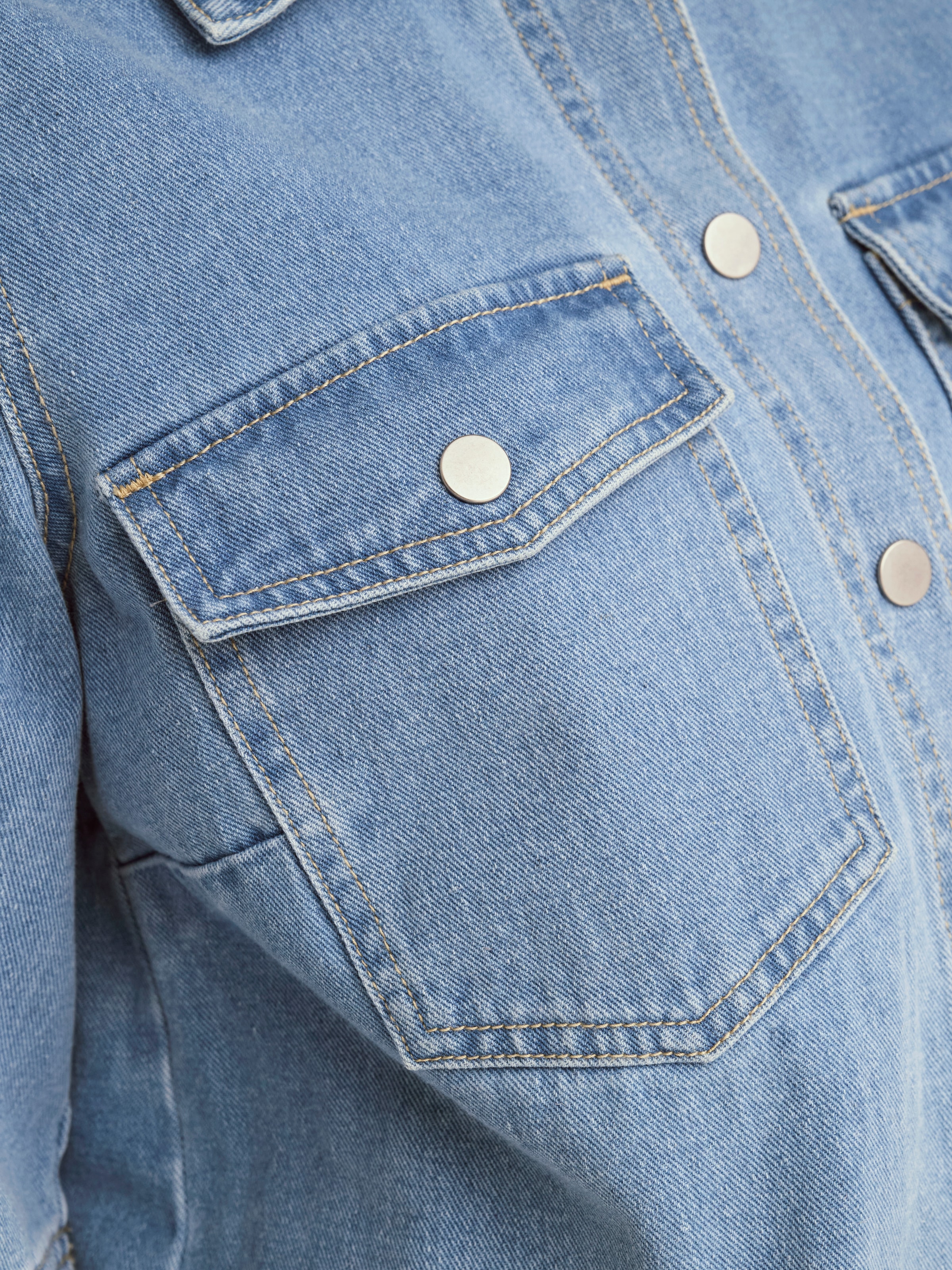 ONLY Jeansbluse »ONLBELLE S/S SHIRT DNM GUA NOOS« mit Halbarm