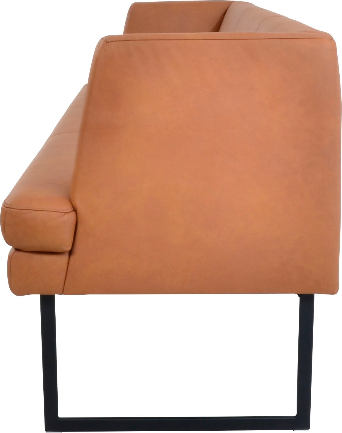 K+W Komfort & Wohnen Banc rembourré »Cube« aspect coussin matelassé, 2 largeurs, patin métal noir