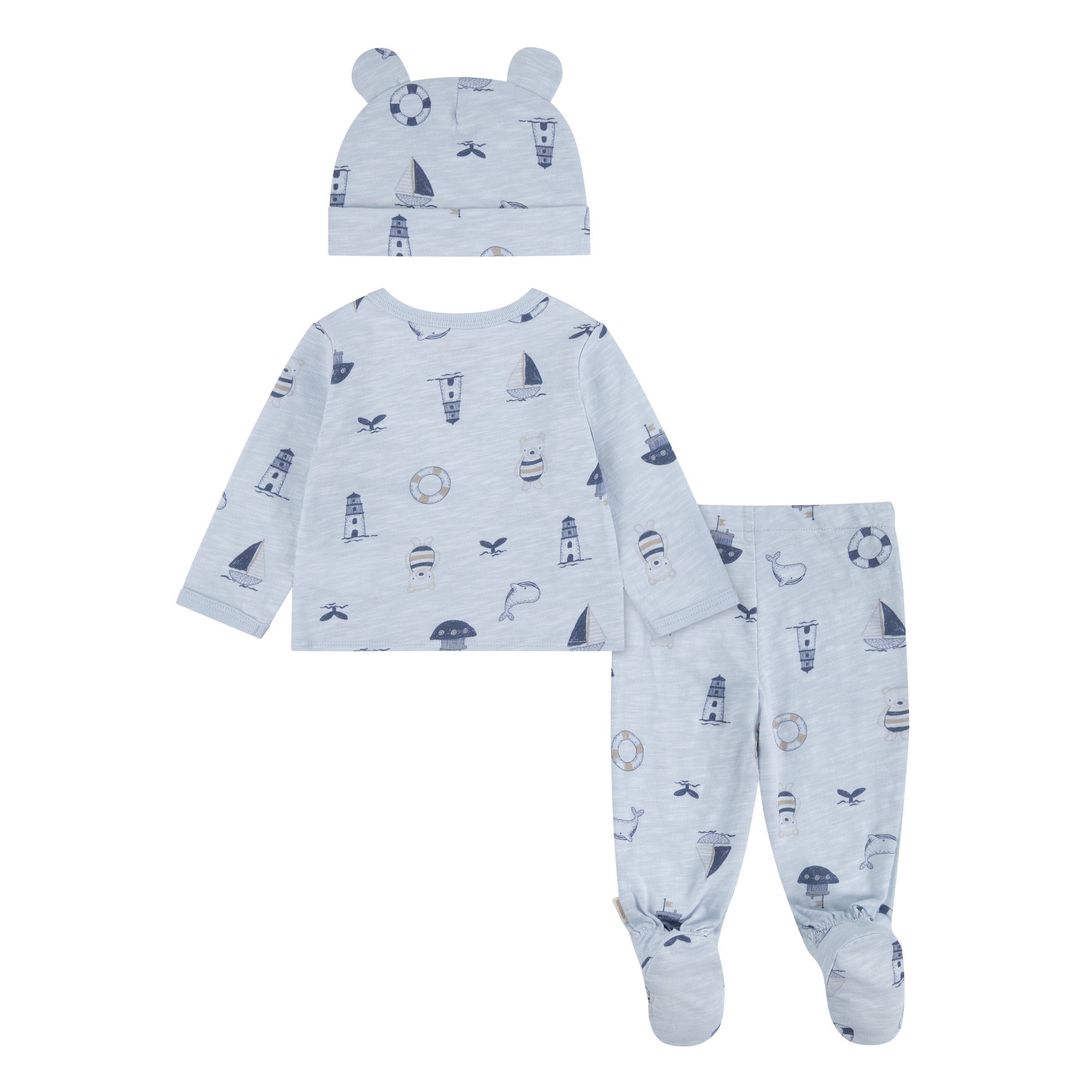 HUGGIES babywear T-shirt à manches longues & pantalon »HUGG FOOTED PANT SET+ATTACHMEN« Ensemble,  avec imprimé intégral
