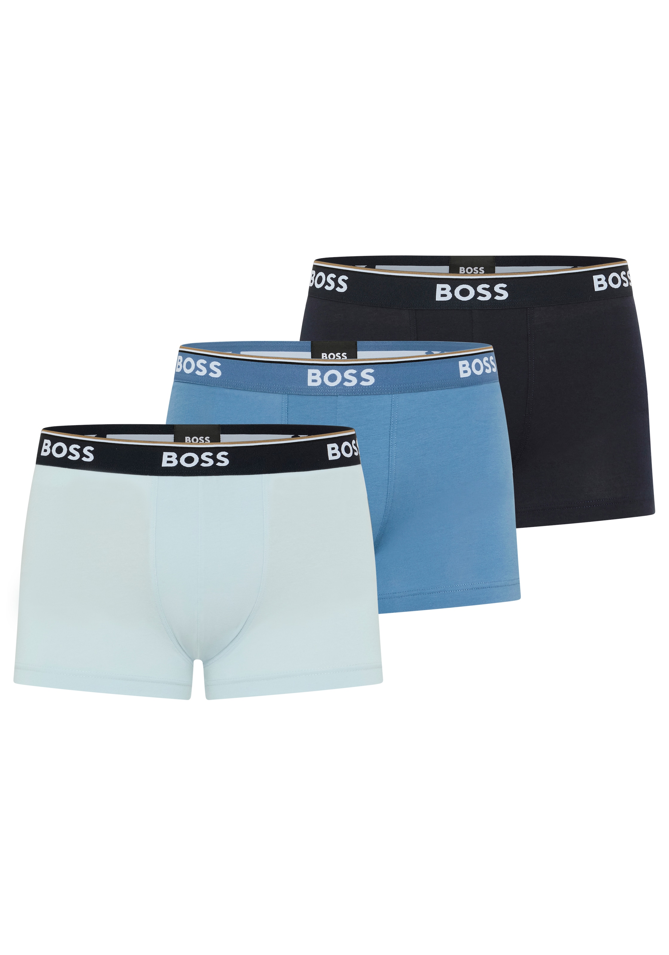 BOSS Trunk Packung, 3 Stk. aus Stretch-Baumwolle mit Logo-Bund, mittlere Bundhöhe