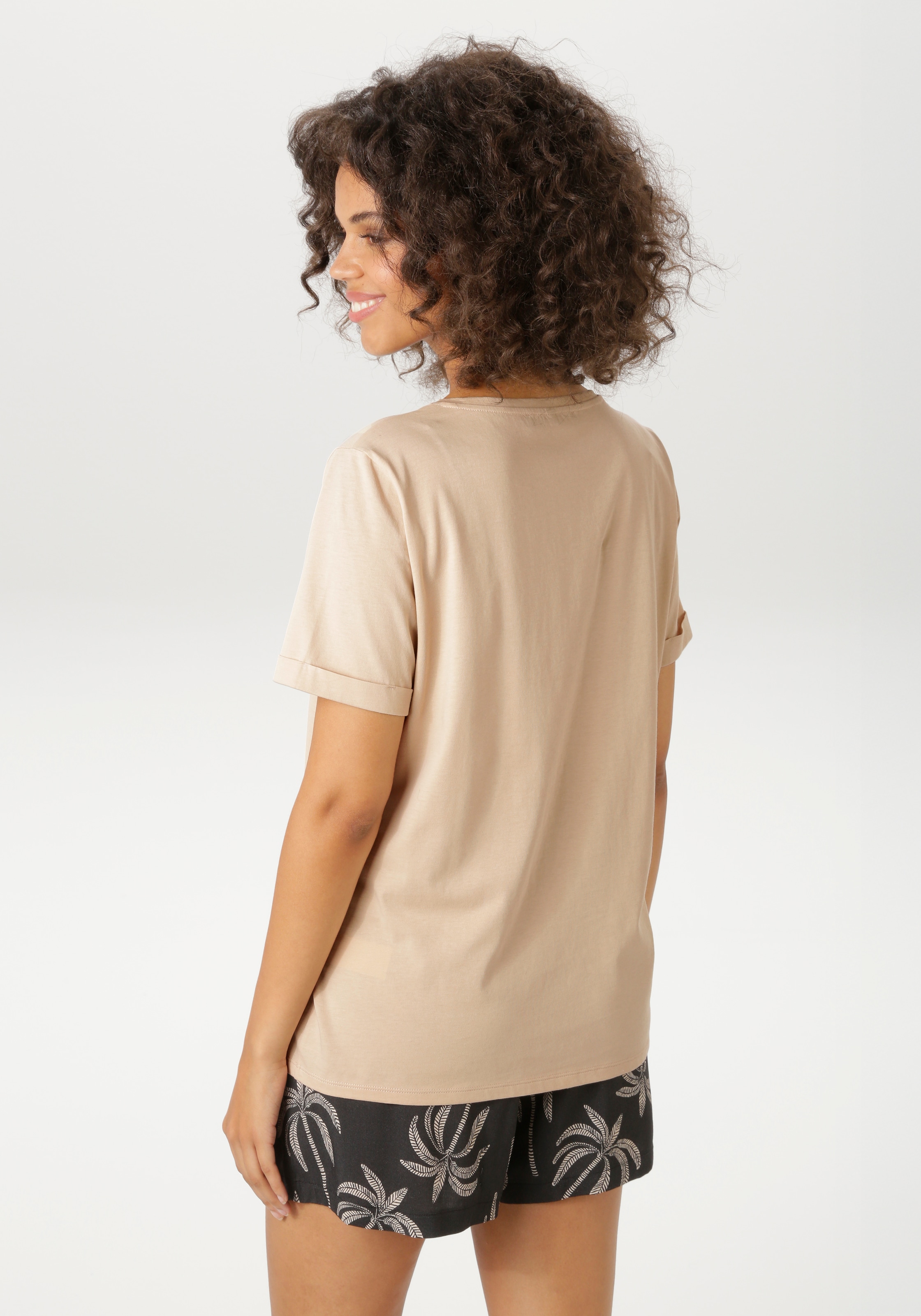 Aniston CASUAL T-Shirt mit aufgestickter Palme - NEUE KOLLEKTION