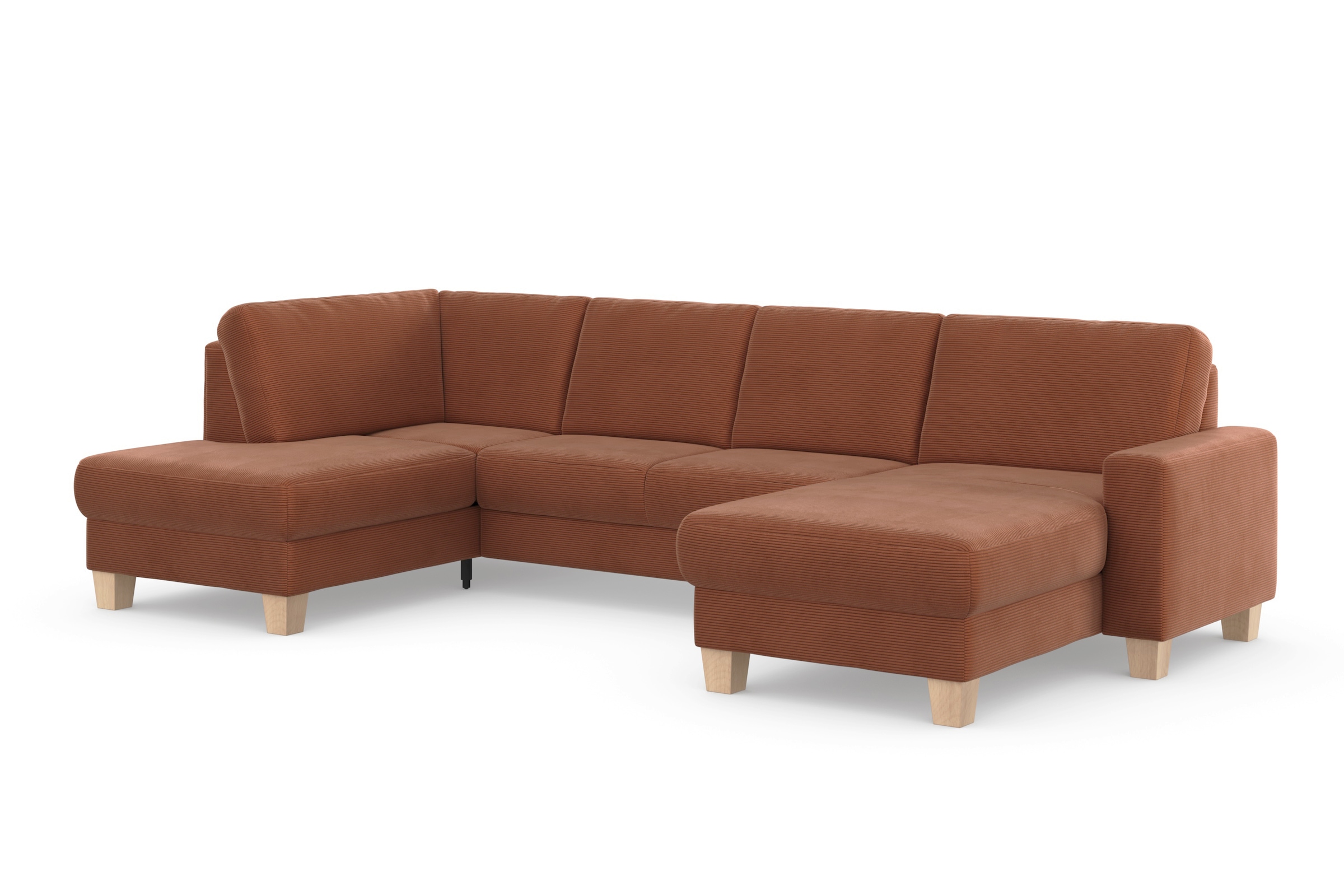 Home affaire Paysage de salon »Summer U-Form« mit oder ohne Bettfunktion und Bettkasten, Cord-Bezug