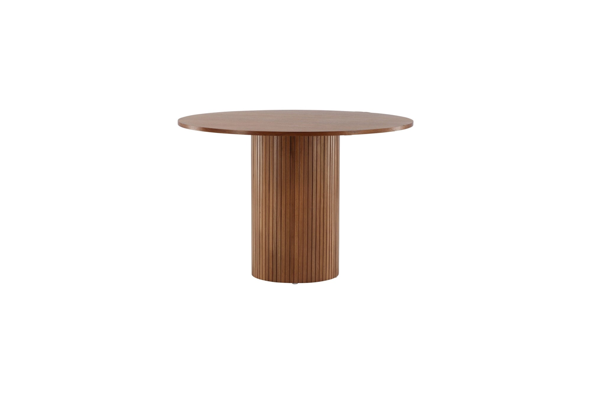 Venture Home Table de salle à manger »Bianca, runder Esstisch Ø 110 cm in Walnuss mit gerippter Basis« table de salle à manger, MDF, placage, pied colonne cannelé, noble, accueillant