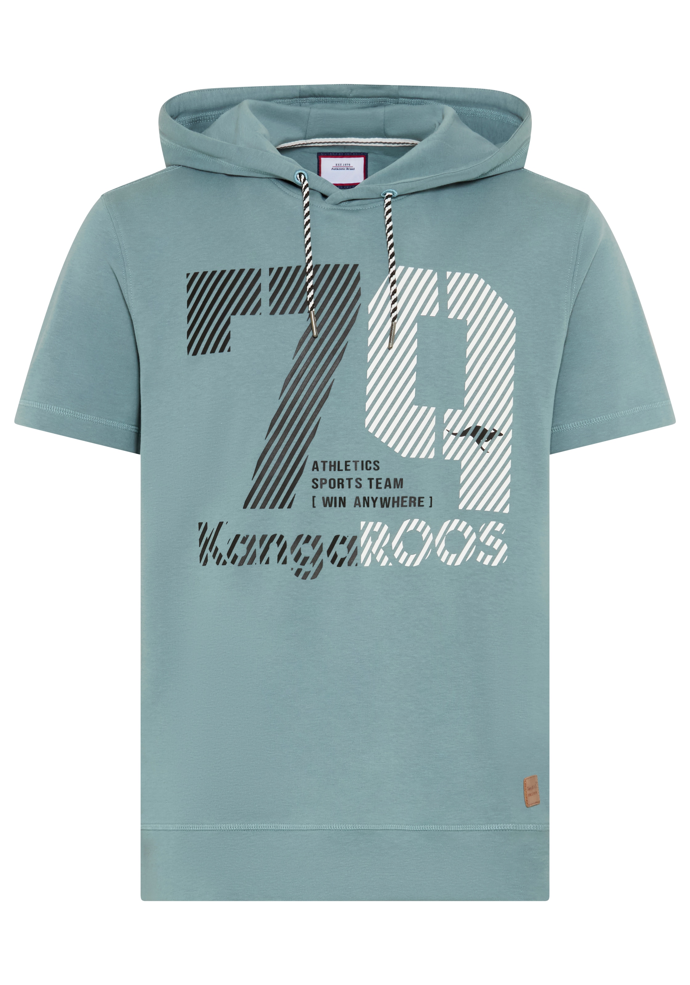 KangaROOS T-shirt à capuche mit Kapuze und angesetztem Bündchen, Halbarm-Design