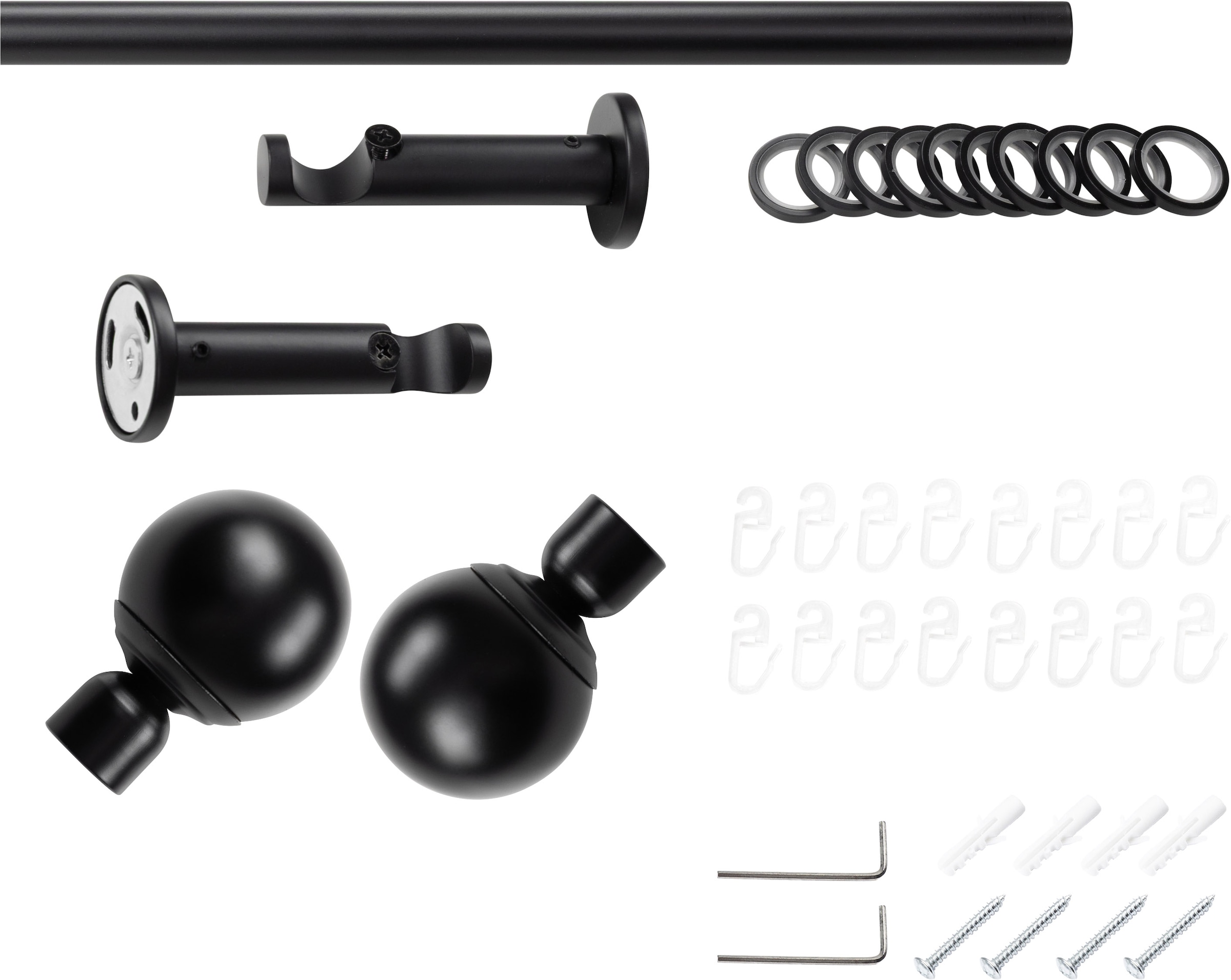 SN DECO GROUP Tringle à rideaux Ø 19 mm 1 course-läufig Fixmass;kürzbar