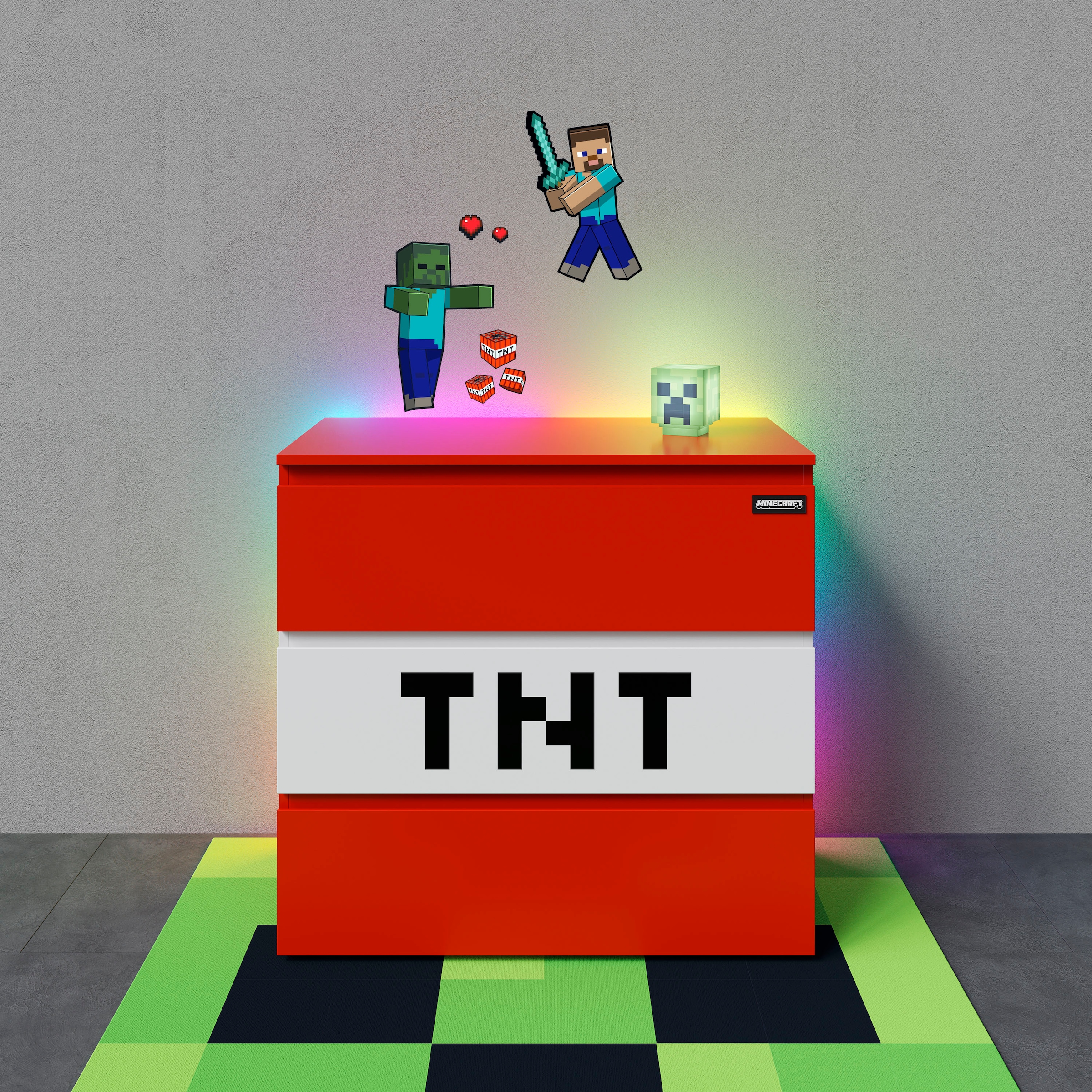 Phoenix Commode »Minecraft TNT Kommode« avec éclairage