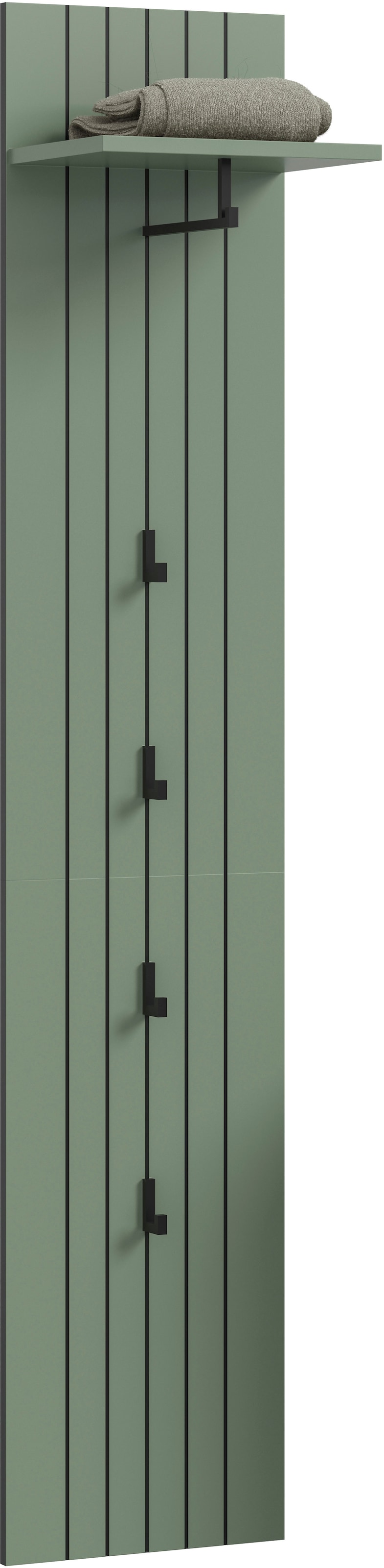 Home affaire Panneau de vestiaire »TATIO, Rillenfräsung, 4 Haken, 1 Kleiderstange, 1 Ablageboden« 1 cuis tlg. Garderobenpaneel, Garderobe, Flur, Diele