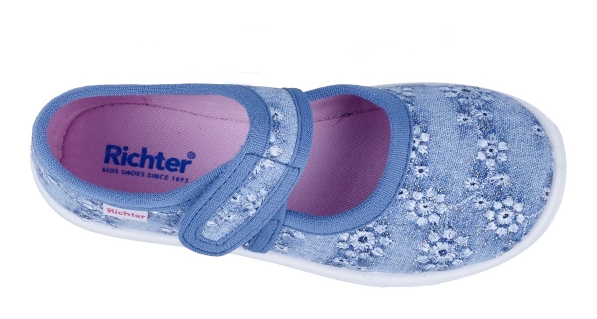 Richter Chausson »Mia«  chaussure à scratch, chaussure maternelle, avec label, gabarit de taille à télécharger