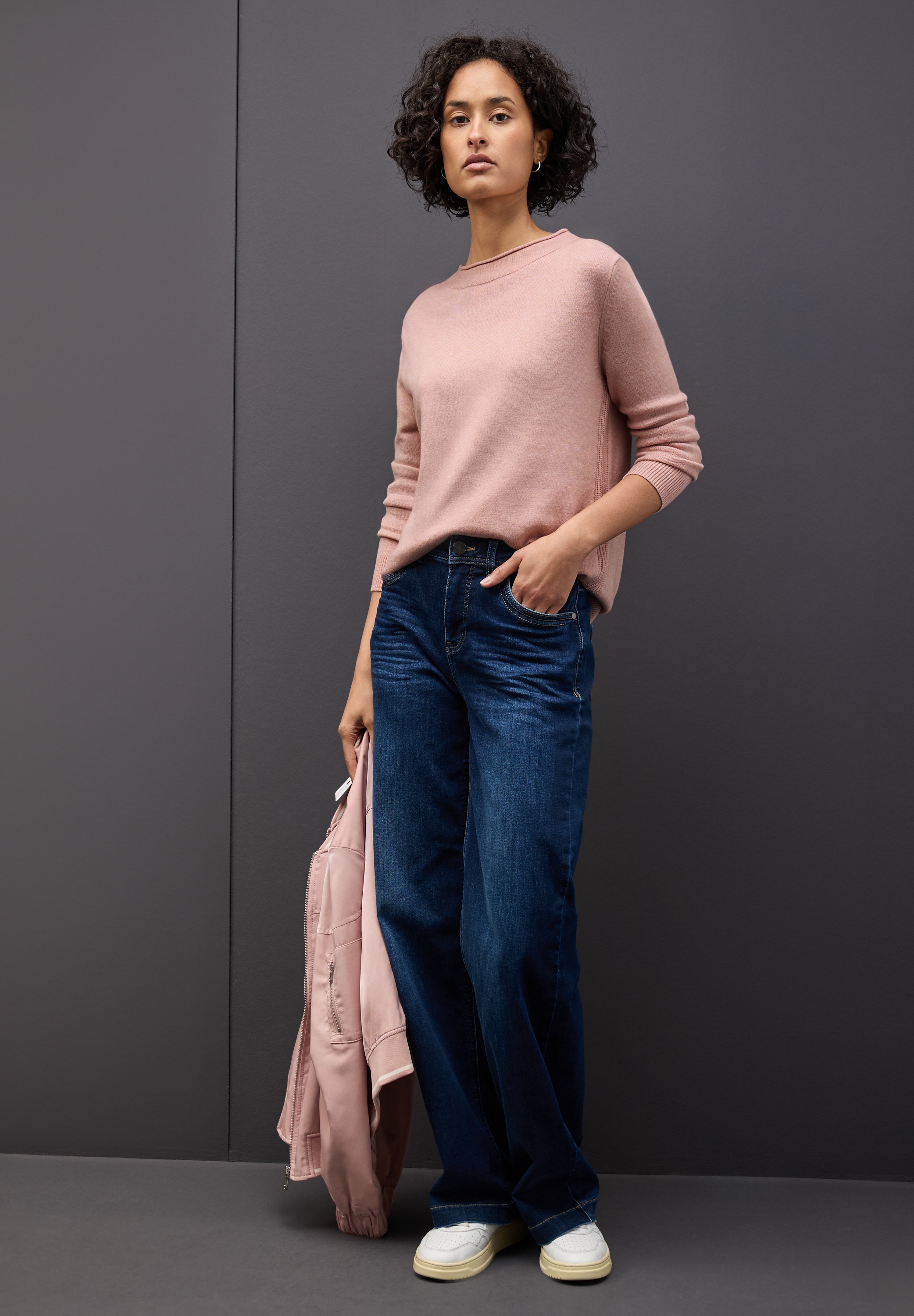 STREET ONE Pull en tricot mit feiner Rollkante