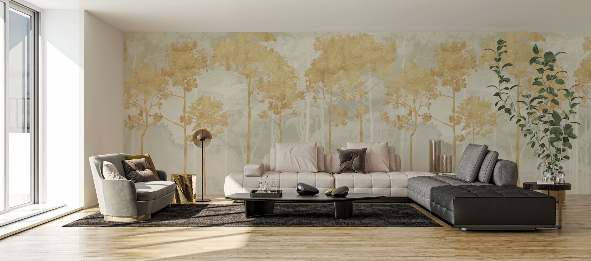Komar Papier peint photo »Vlies Fototapete - Golden Pines - Grösse 400 x 250 cm« Motif | imprimé