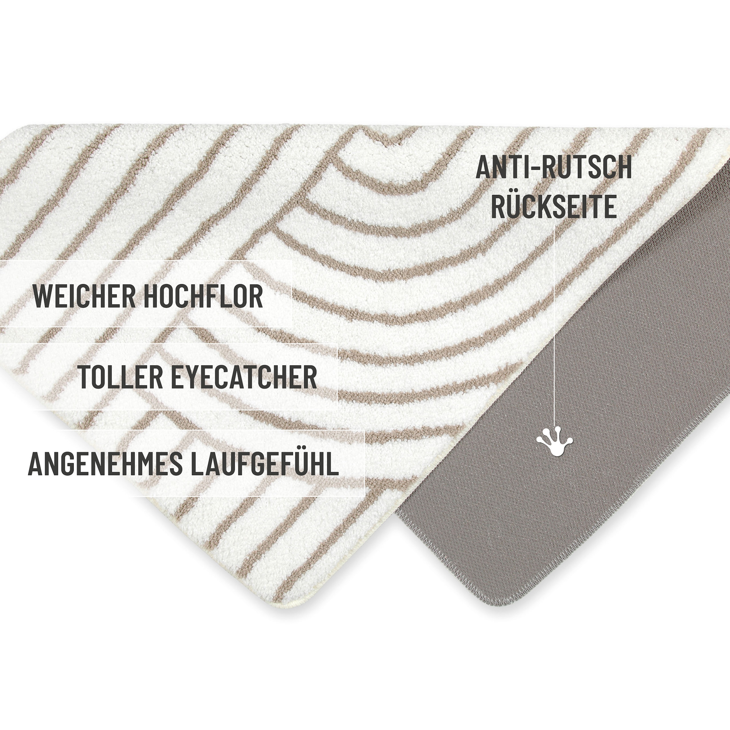 Wecon home Basics Tapis de bain »Hilda« Höhe 15 mm waschbar, rutschfest, strapazierfähig, pflegeleicht mit Retro Muster