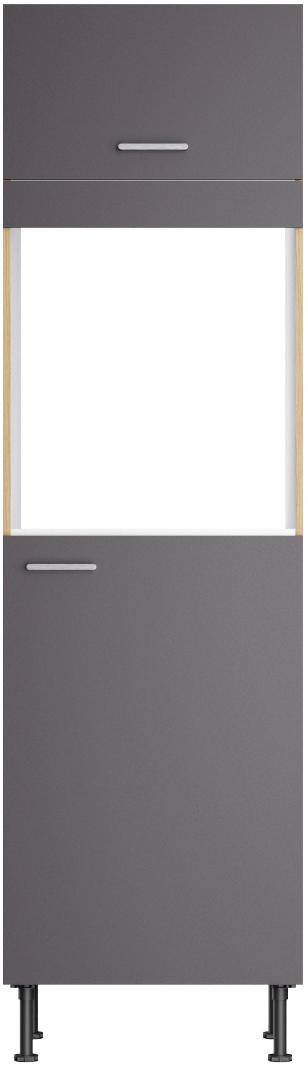 KOCHSTATION Backofenumbauschrank »KS-Lucy« Breite 60 cm, mit 1 Tür, 1 Klappe, Soft-Close, höhenverstellbare Füsse